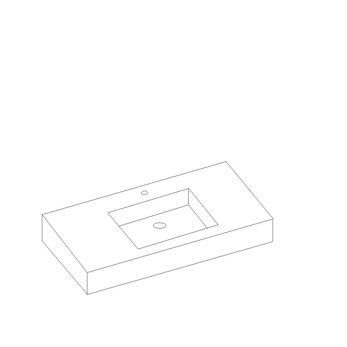 Top per lavabo Strat L.70-105XSP.1,2 VP colore su ordinazione stratificato, disponibile su misura - 3