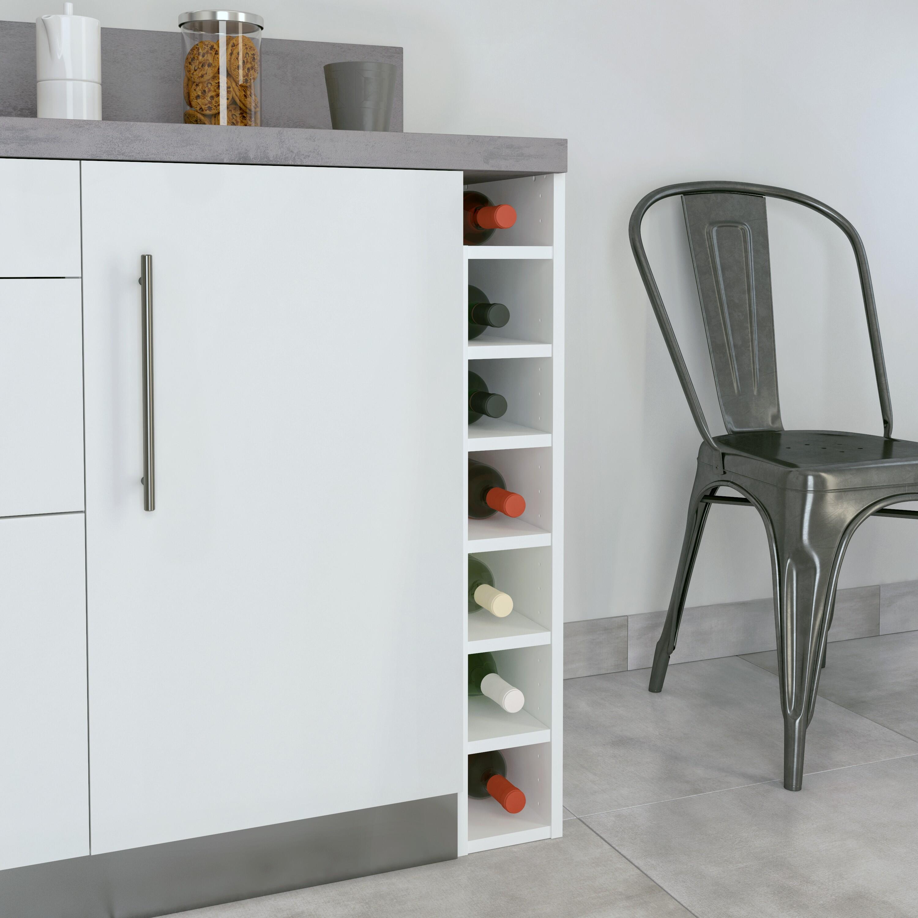 Caisson porte-bouteilles de cuisine DELINIA ID blanc H.76.8 x l.15 x P.35 cm - 5