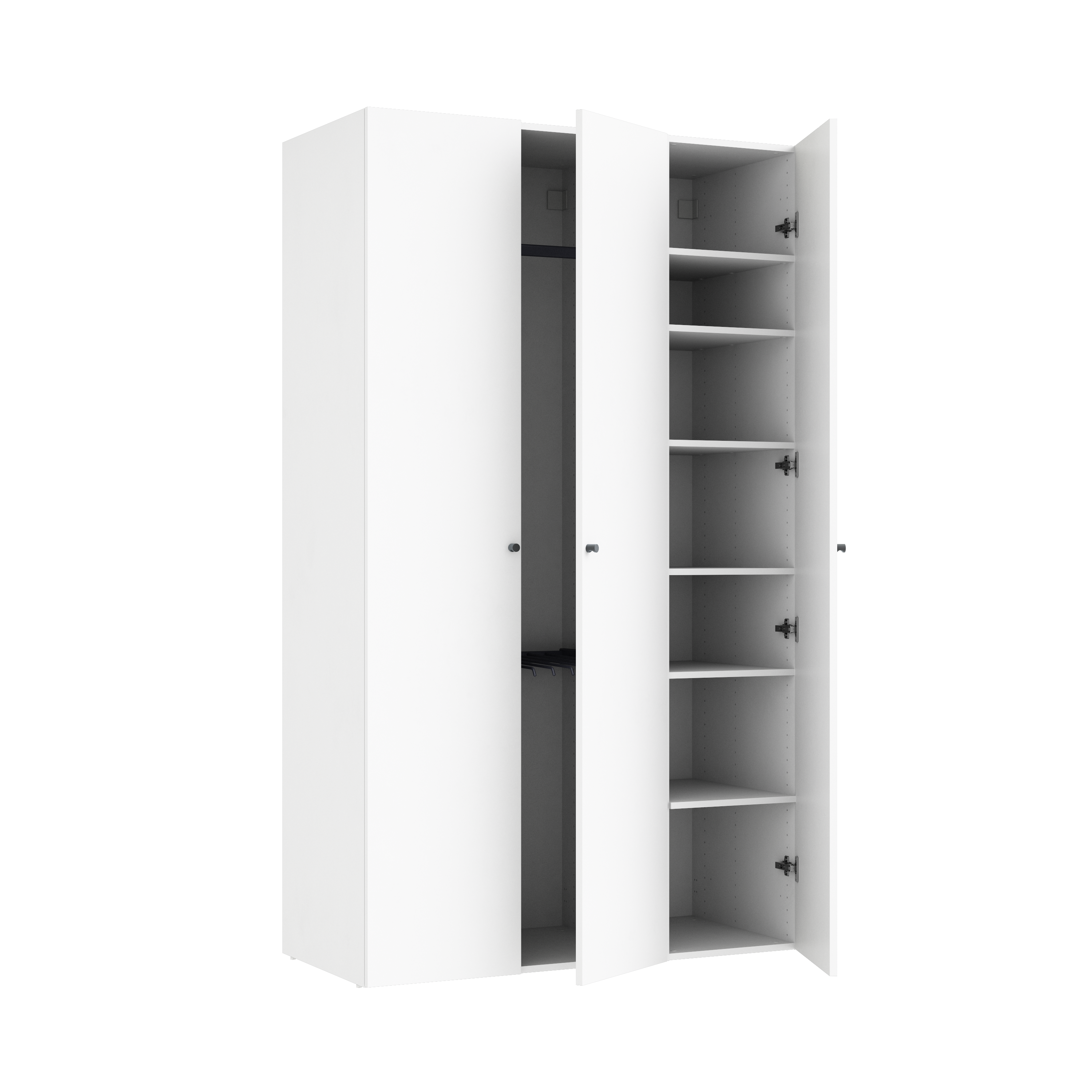 Armario spaceo home 3 puertas abatibles mallorca blanco 120x200x60 compo nº 3