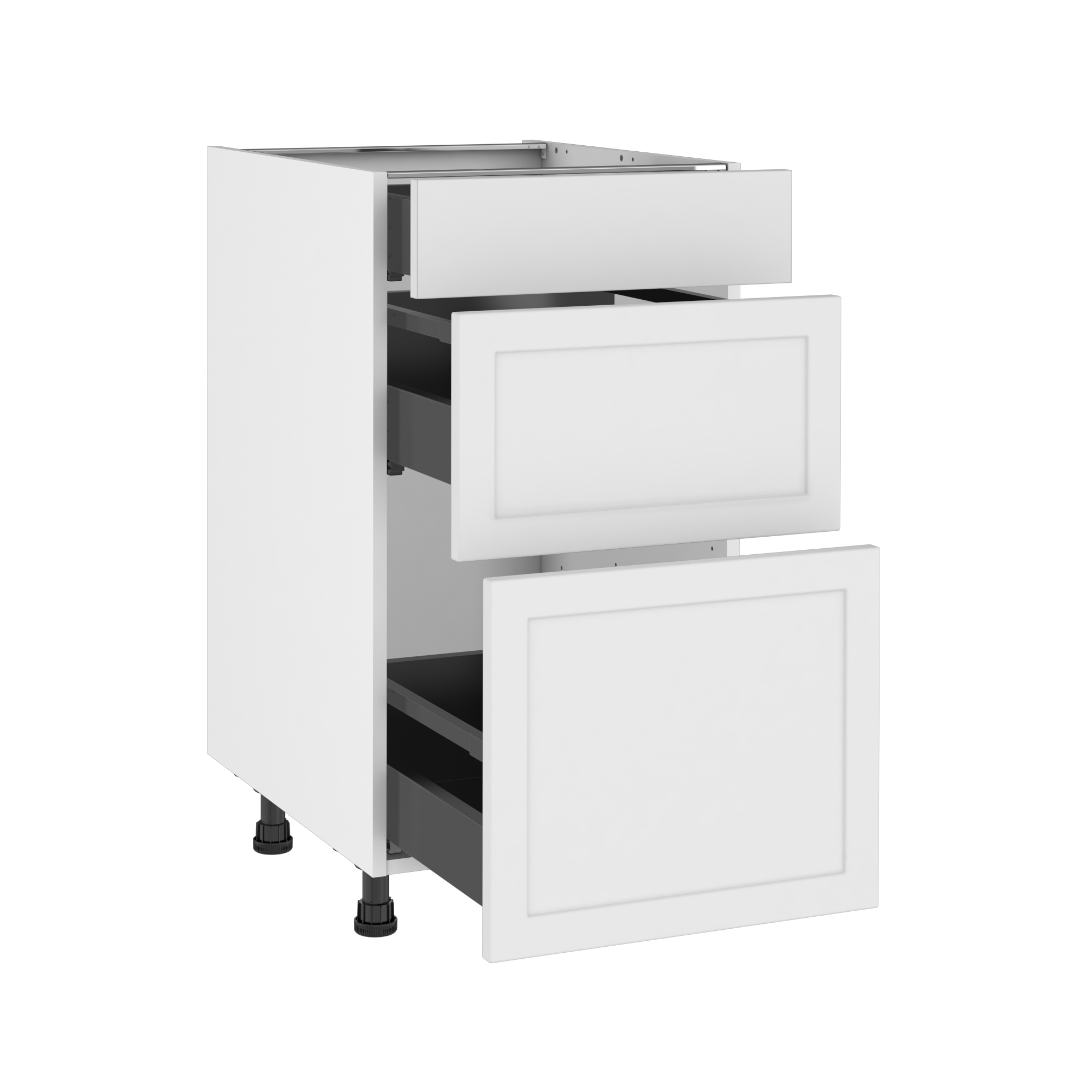 Szafka kuchenna kompletna Newport 45 cm biała 3 szuflady Delinia iD