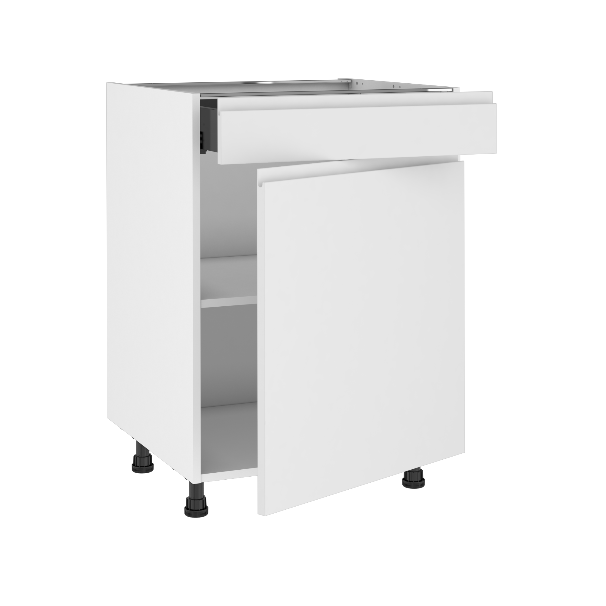 Mueble bajo de cocina delinia id tokyo blanco mate 76,8x60 cm 1pta 1 caj