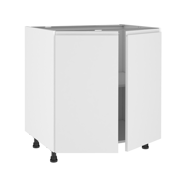 Meuble bas de cuisine Tokyo blanc mat 2 portes H77 x l80