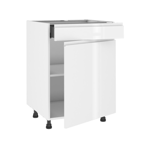 Meuble bas de cuisine Tokyo blanc 1 porte et 1 tiroir H77 x l60 Leroy Merlin Les bons plans des petits projets avant l'été