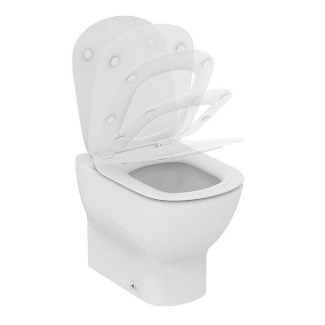 Vaso WC filomuro IDEAL STANDARD idealmood aquablade, sedile incluso P 55.5 x L 36.5 x H 46 cm bianco