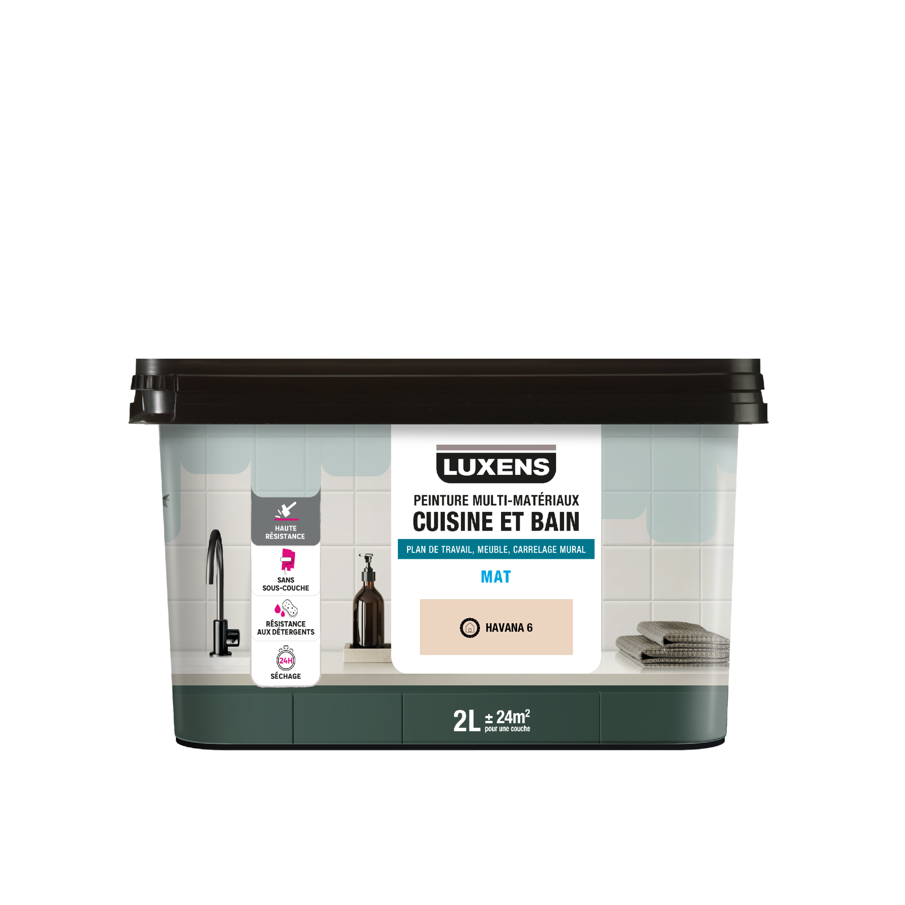 Peinture carrelage, meuble, crédence havana 6 mat LUXENS Cuisine et bain 2L - 9