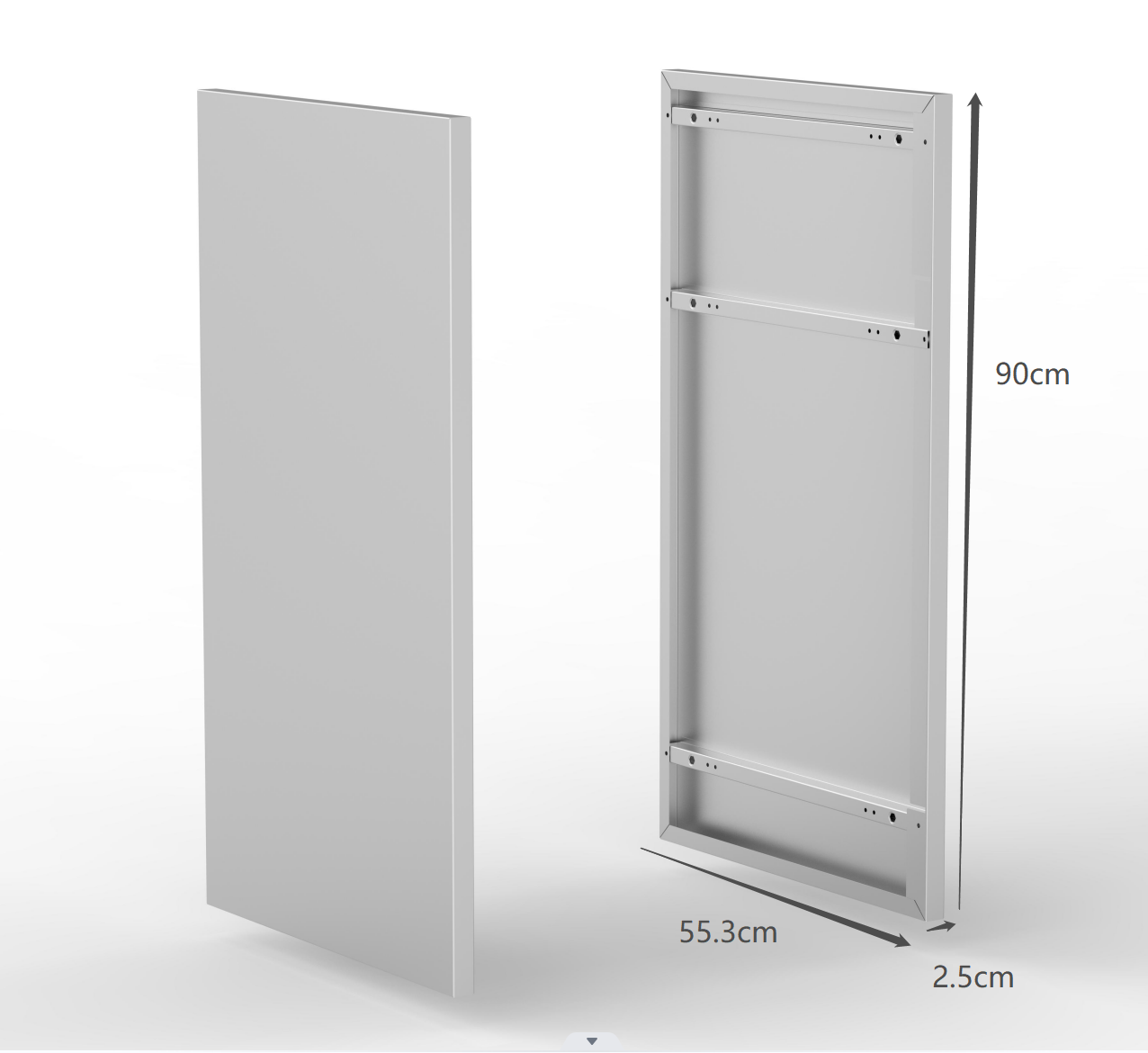Painéis laterais em inox 2.5x55.3x90 cm Naterial Ilo - 2