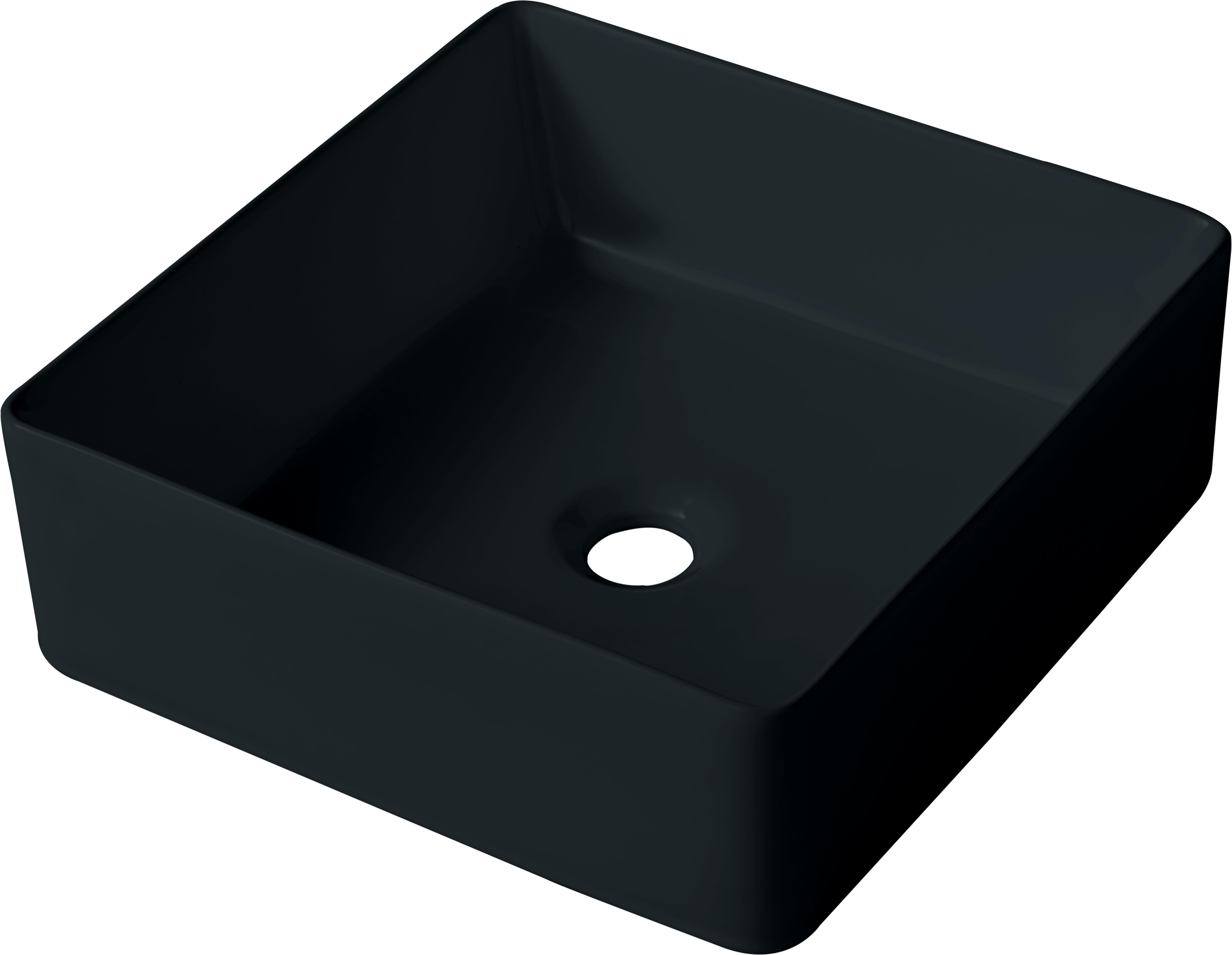 Vasque à poser céramique carré Carina l.38.5 x P.38.5 cm noir mat - 3