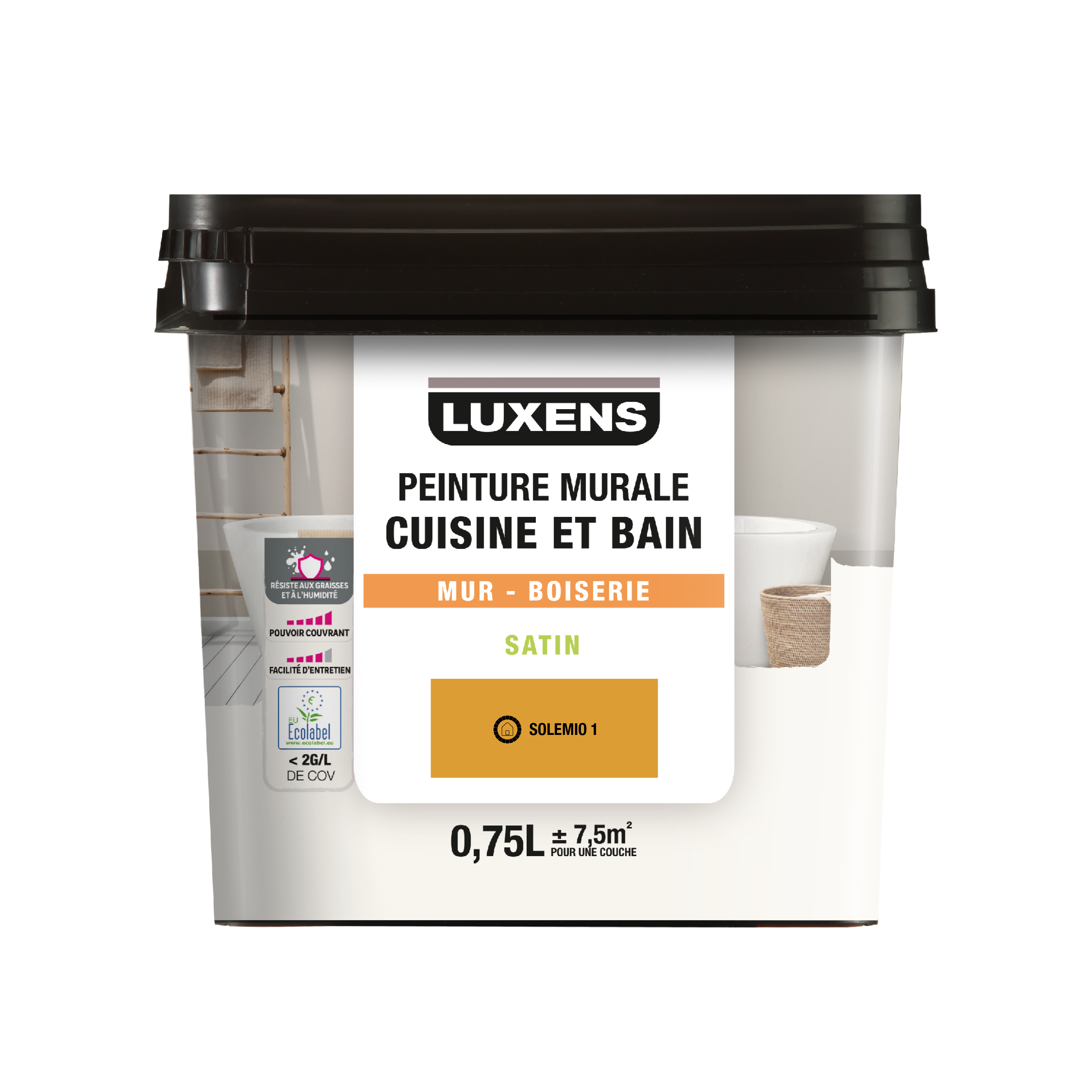Peinture mur, boiserie solemio 1 satin LUXENS Cuisine et bain 0.75L - 6