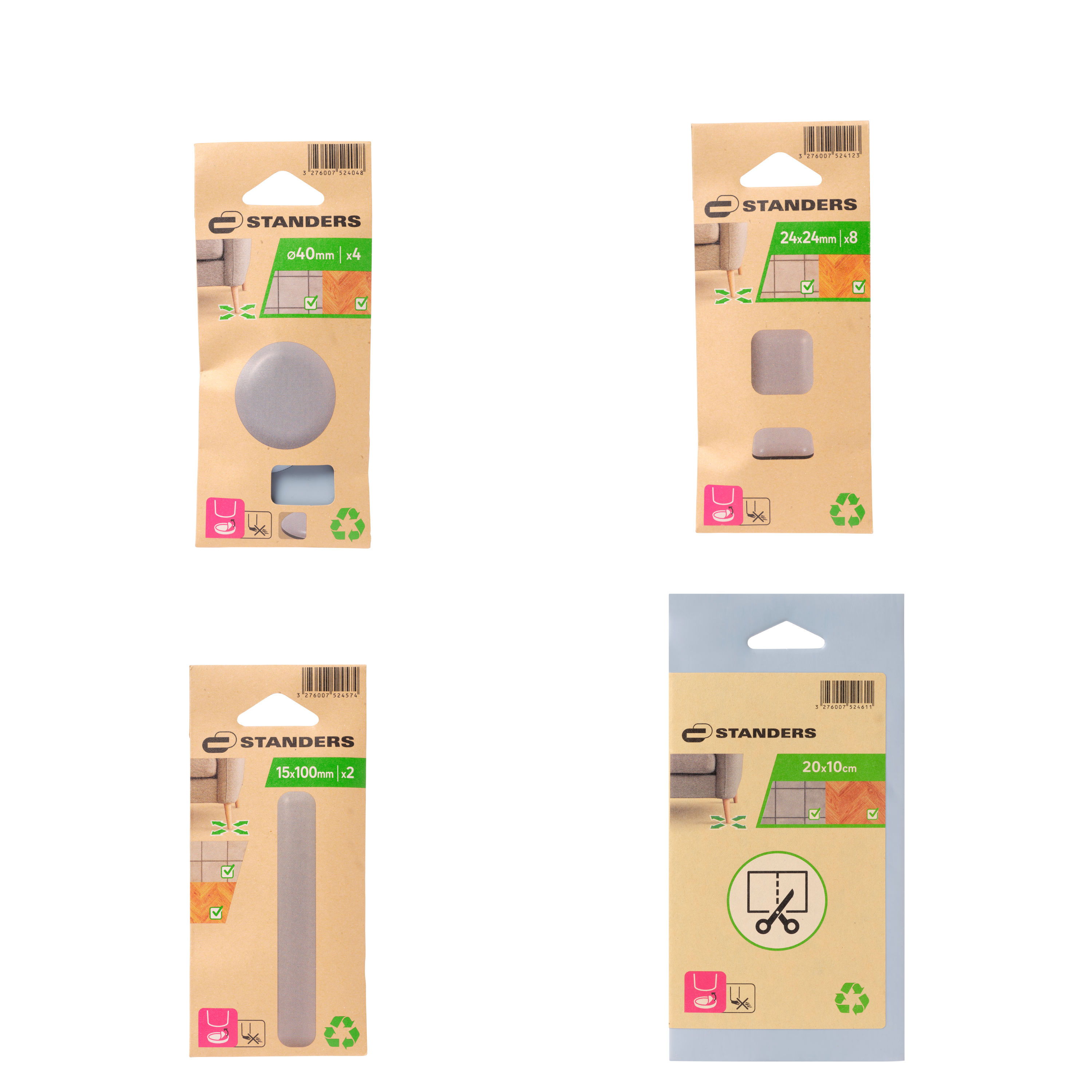 Gamme de patins glisseurs adhésif Standers - 2