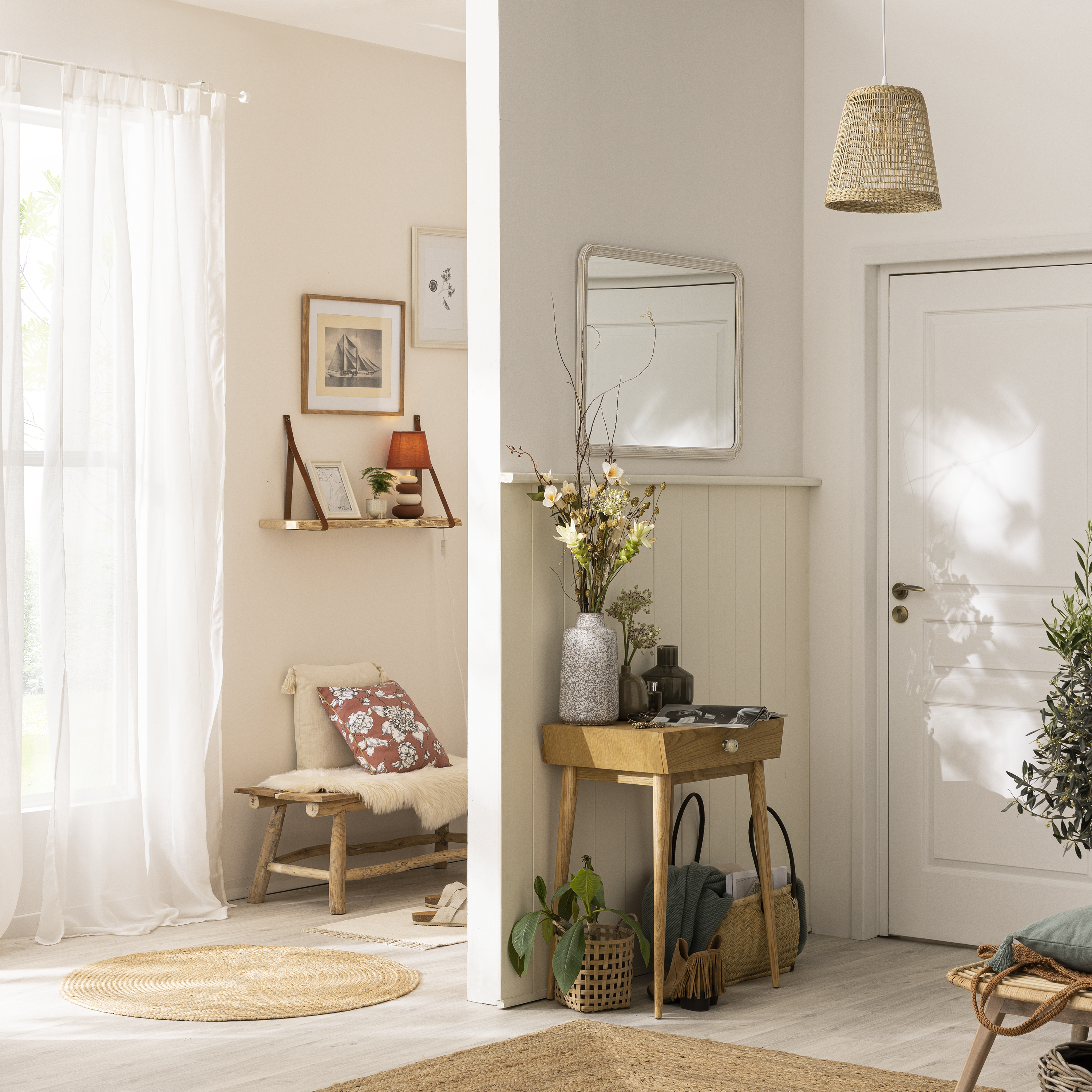 Lustro Charm Used białe 60 x 80 cm Inspire - 4