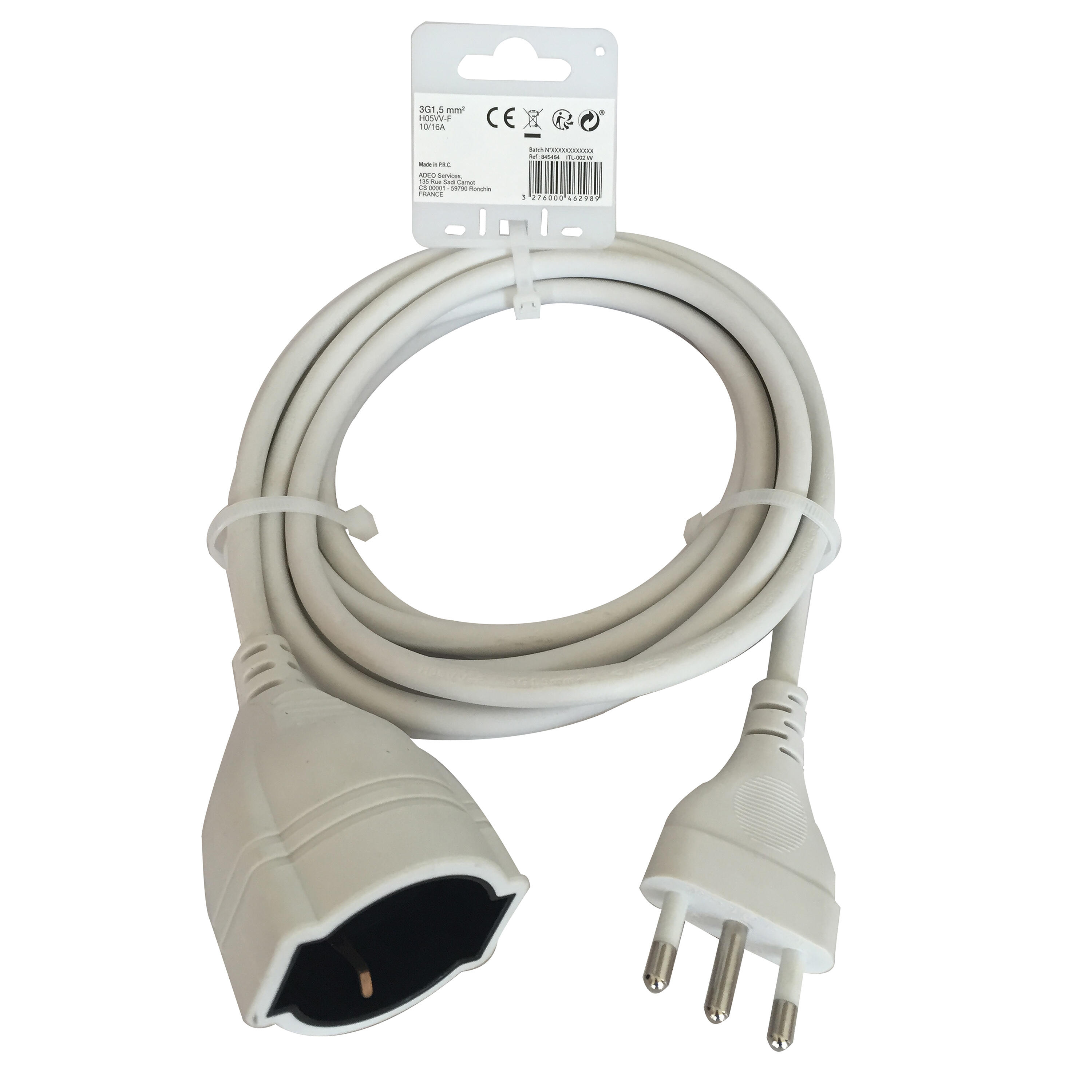 Cavo Di Alimentazione Elettrica H05VV-F 2x 1mm² Bianco