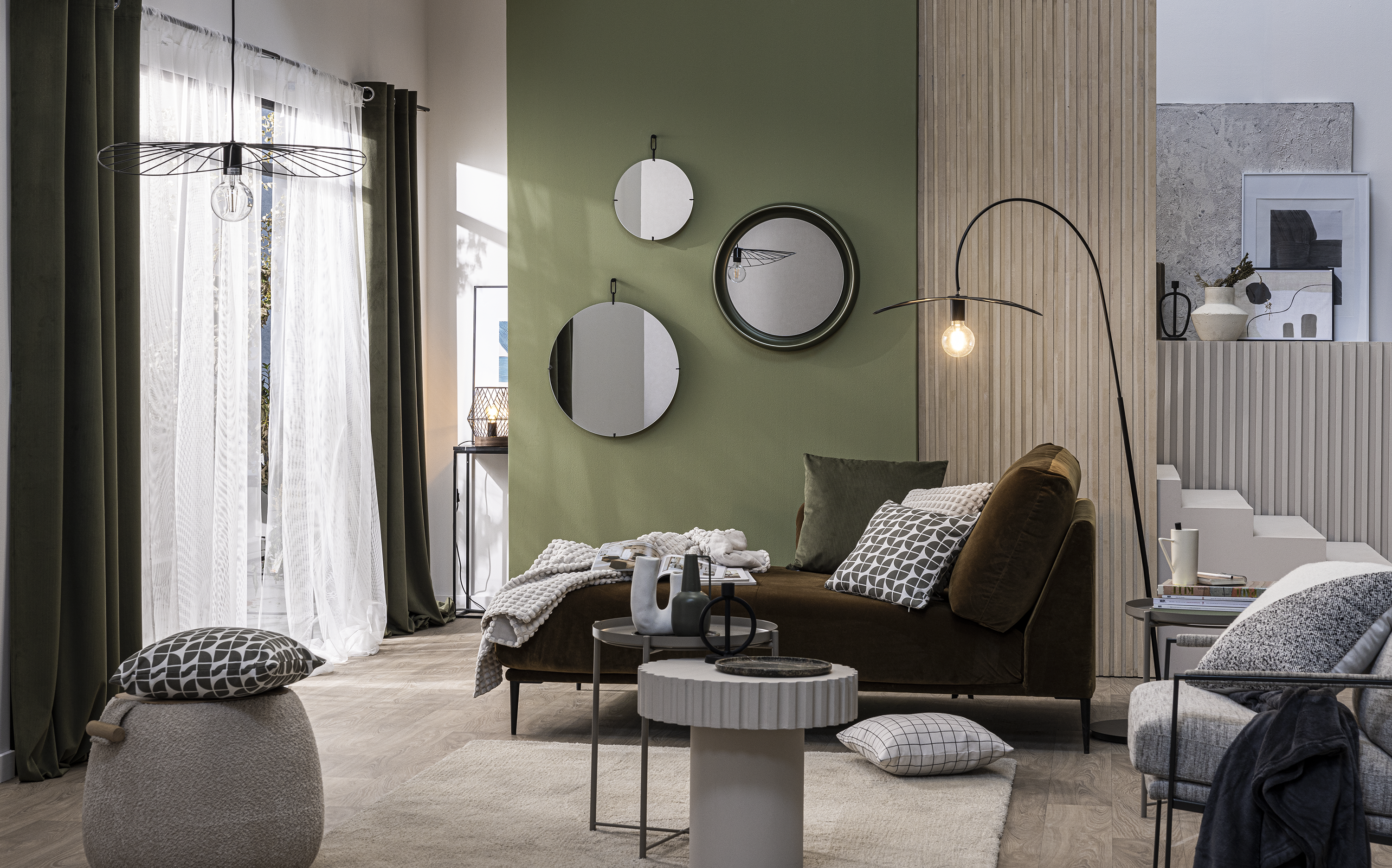 Tenda INSPIRE Forest 1 verde, fettuccia e passanti nascosti 200x280 cm - 5