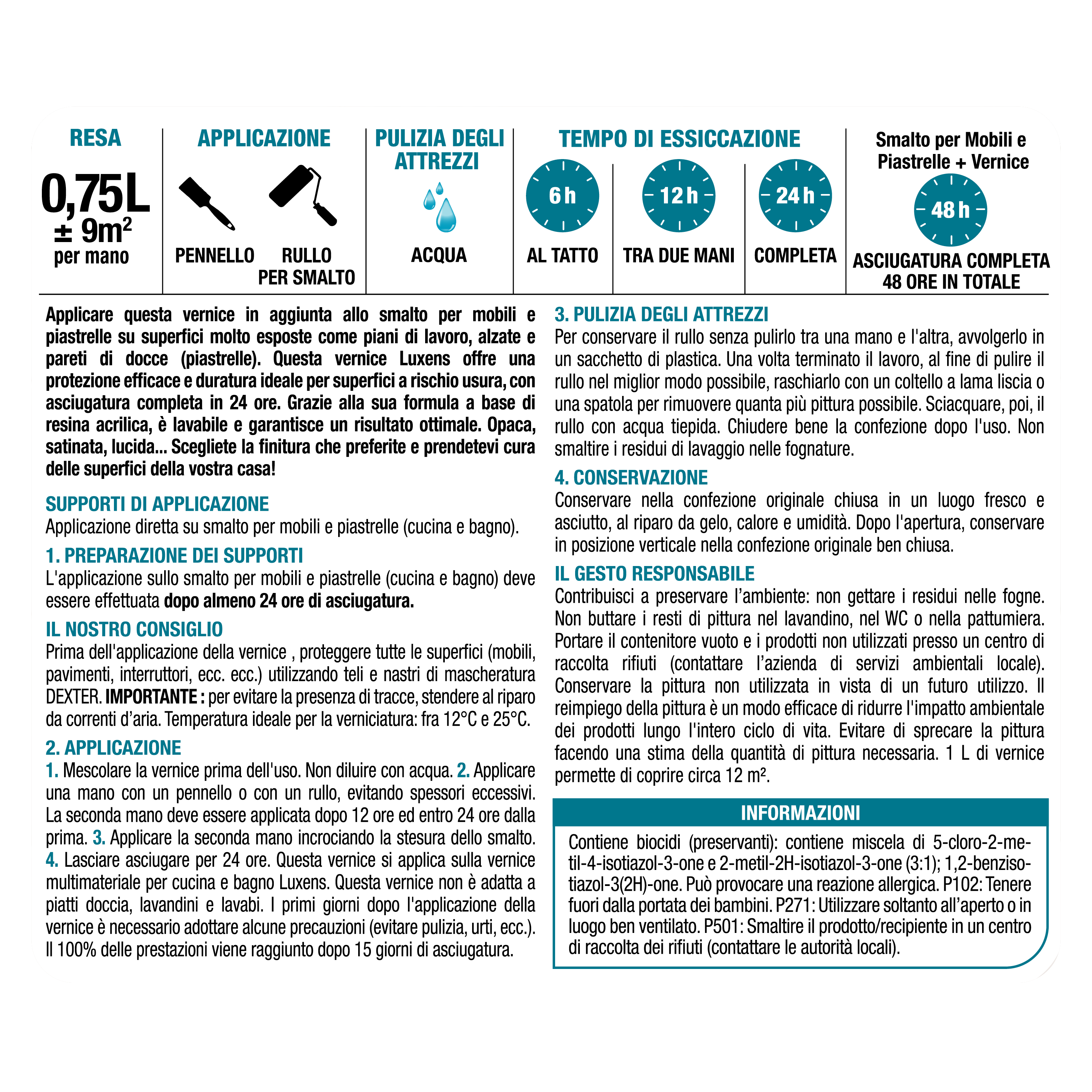 Finitura decorativa LUXENS 0.75 L trasparente opaco - 3