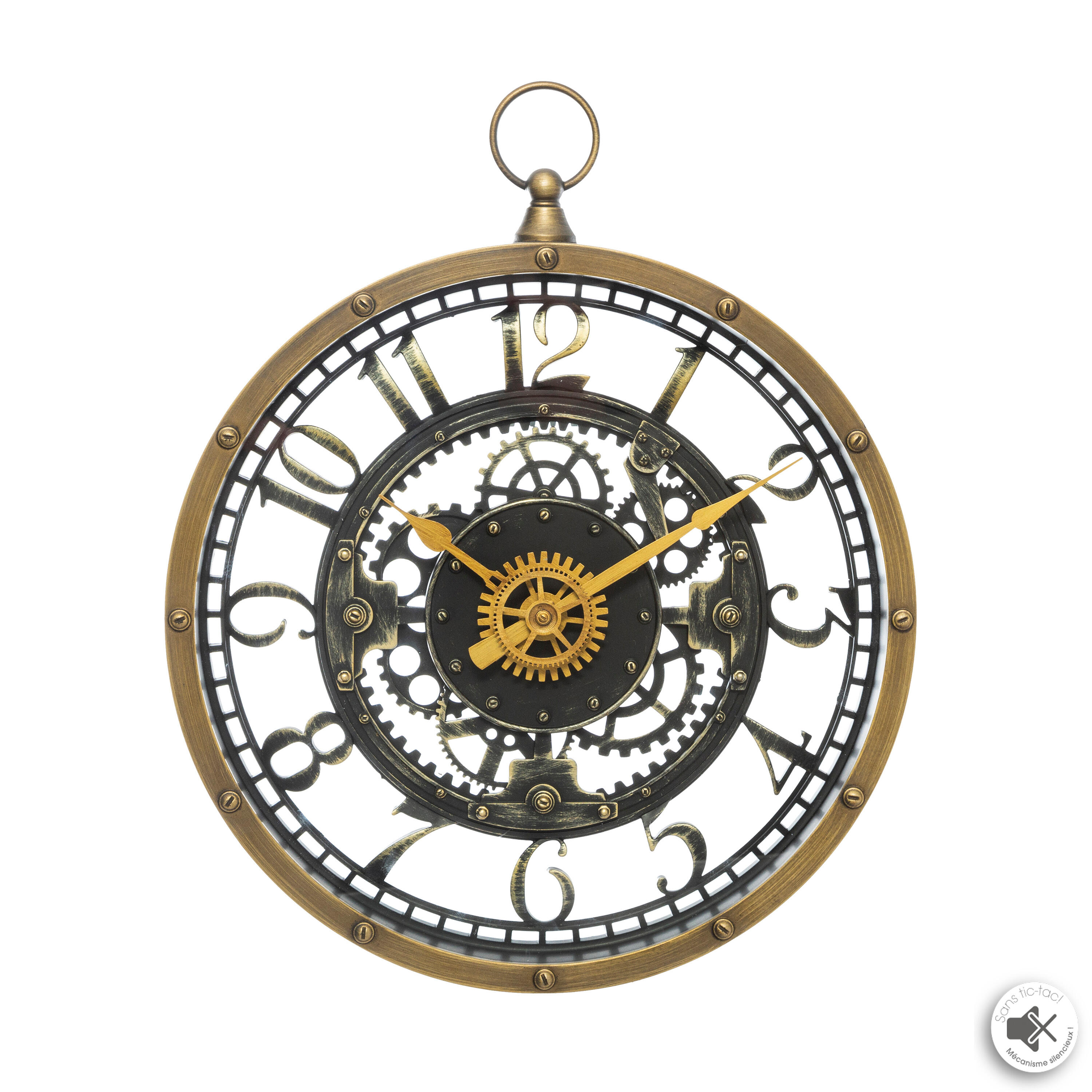 Horloge à fixation murale Gousset ATMOSPHERA marron Diam.27 cm - 3
