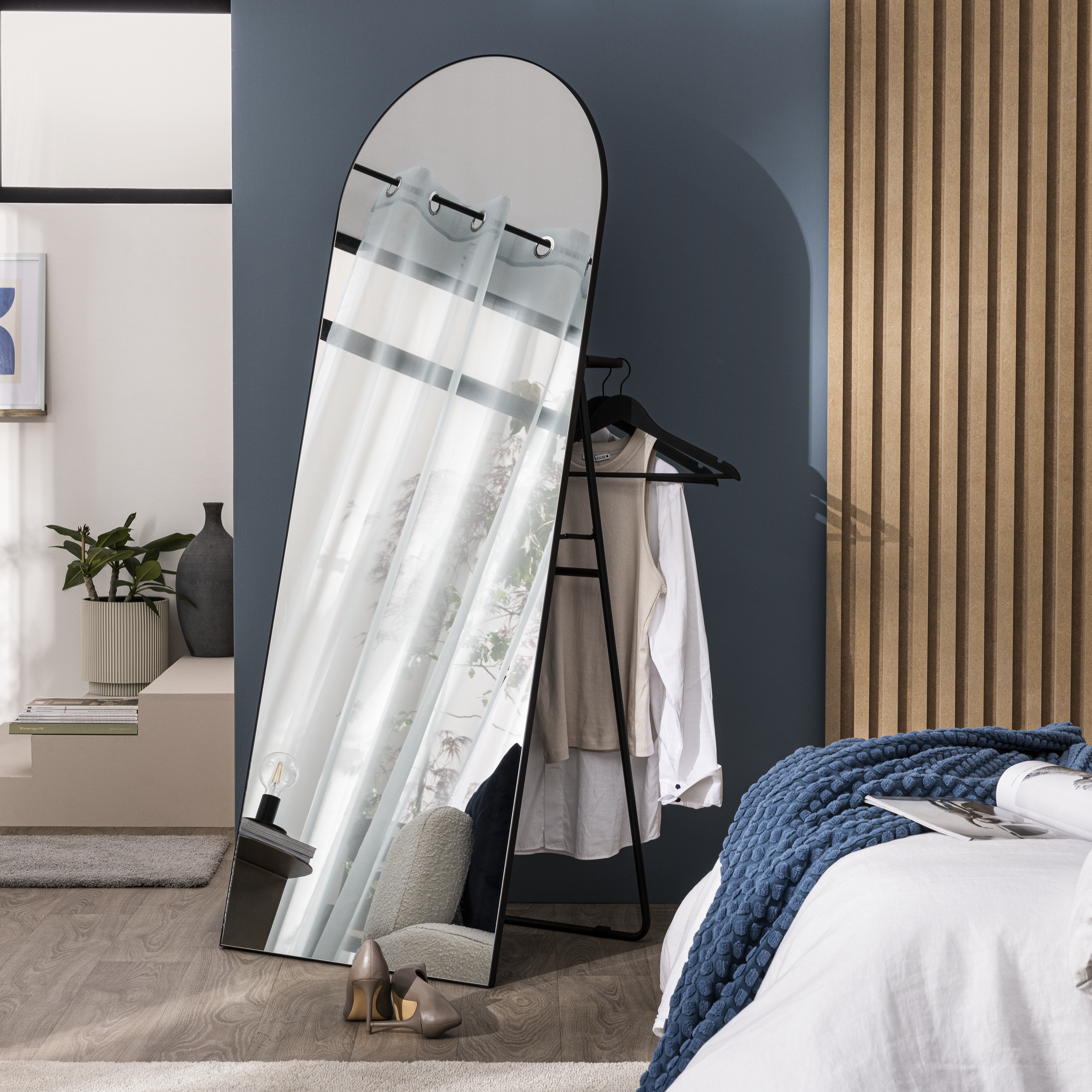 Specchio DESIGN ARCHE ovale in metallo nero 62 x 172 cm INSPIRE - 6