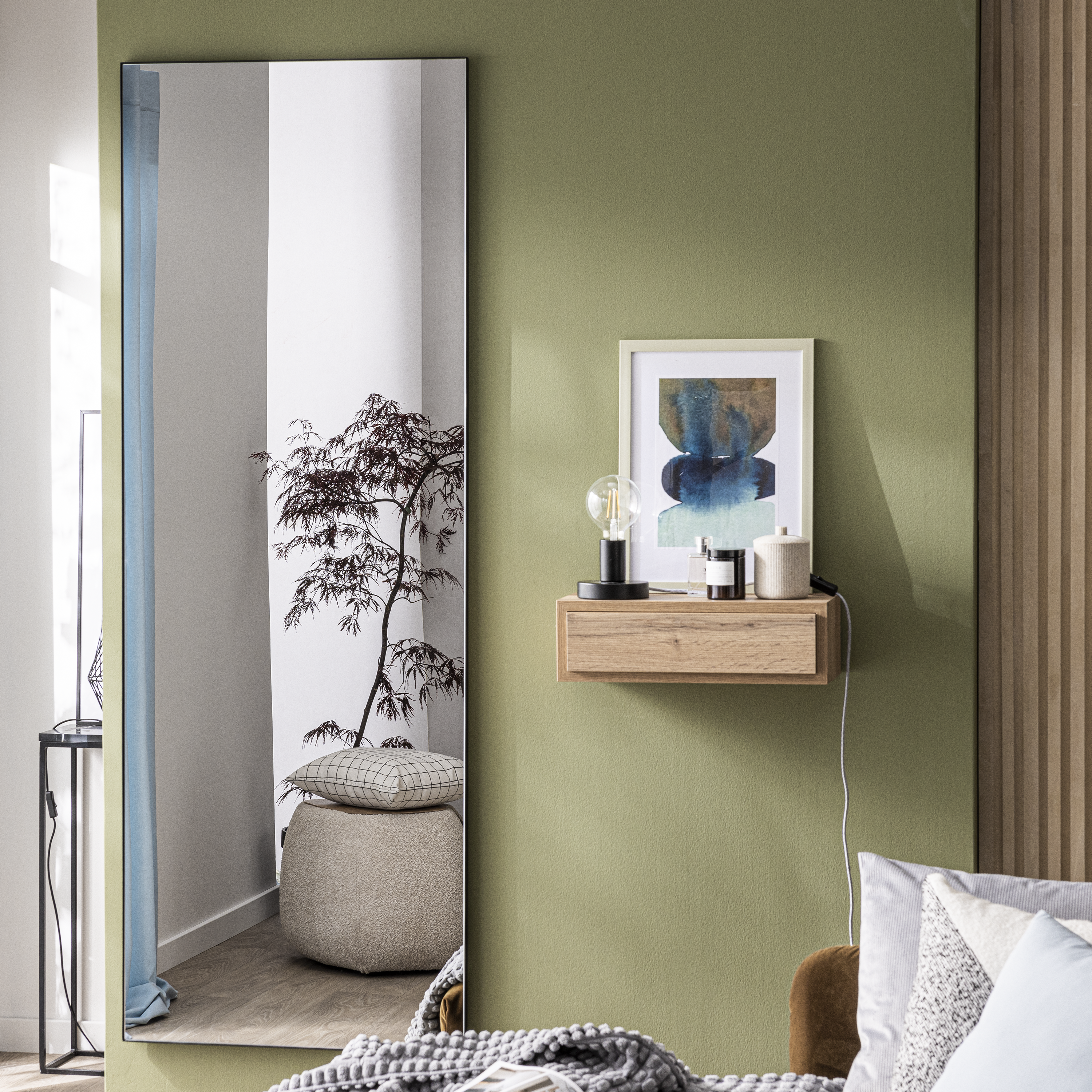 Espejo enmarcado de pared rectangular Design XL metal negro mate INSPIRE de 62 x 172 cm - 2