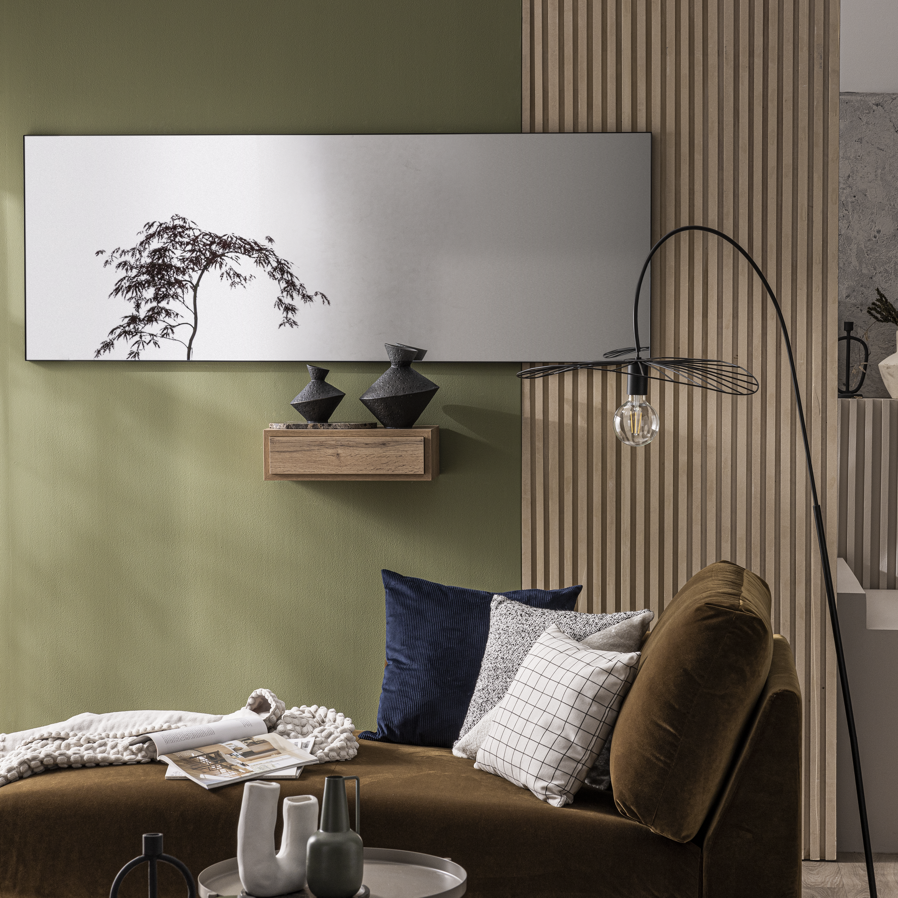 Espejo enmarcado de pared rectangular Design XL metal negro mate INSPIRE de 62 x 172 cm - 3