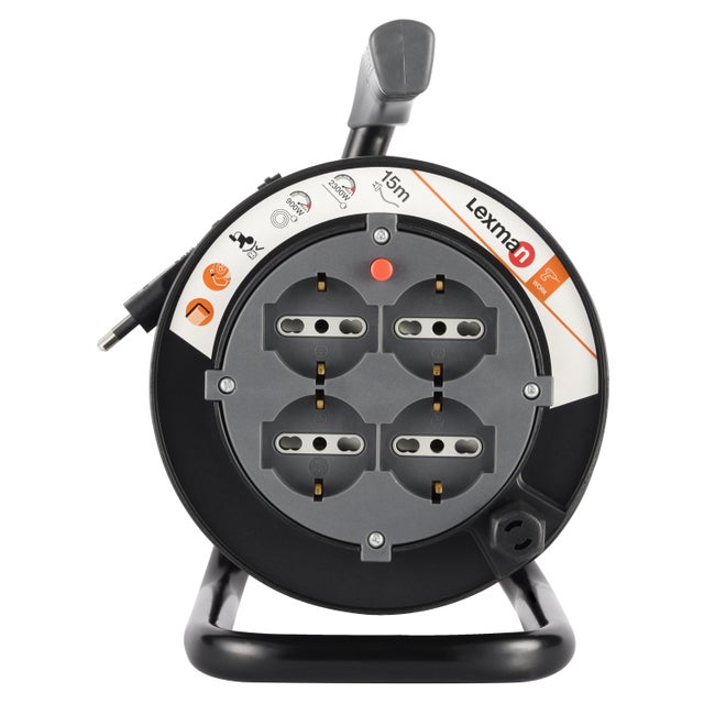 Fanton avvolgi-cavo da 50mt 4 prese shuko 14613