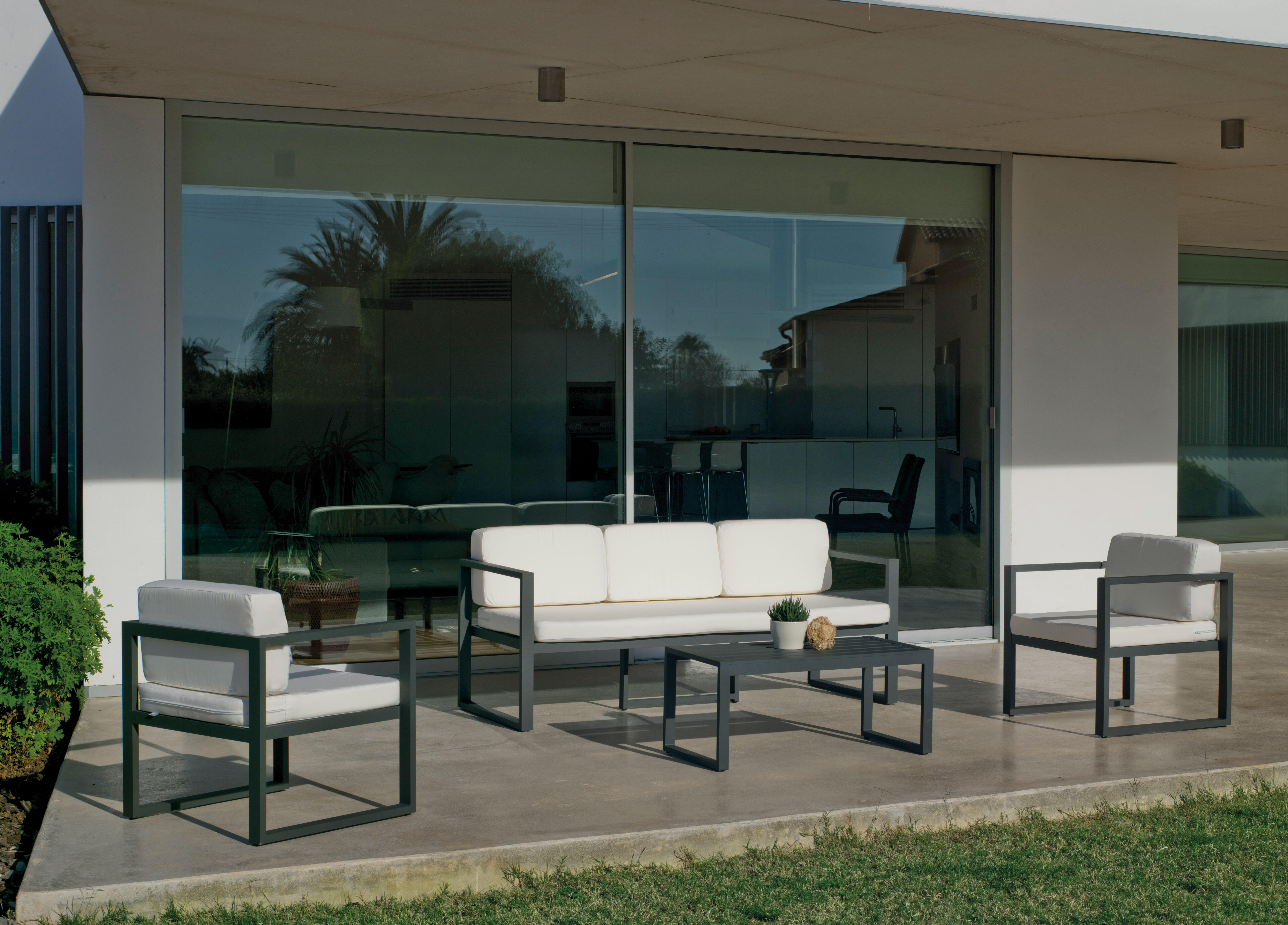 Conjunto de jardín mustang antracita de 5 plazas