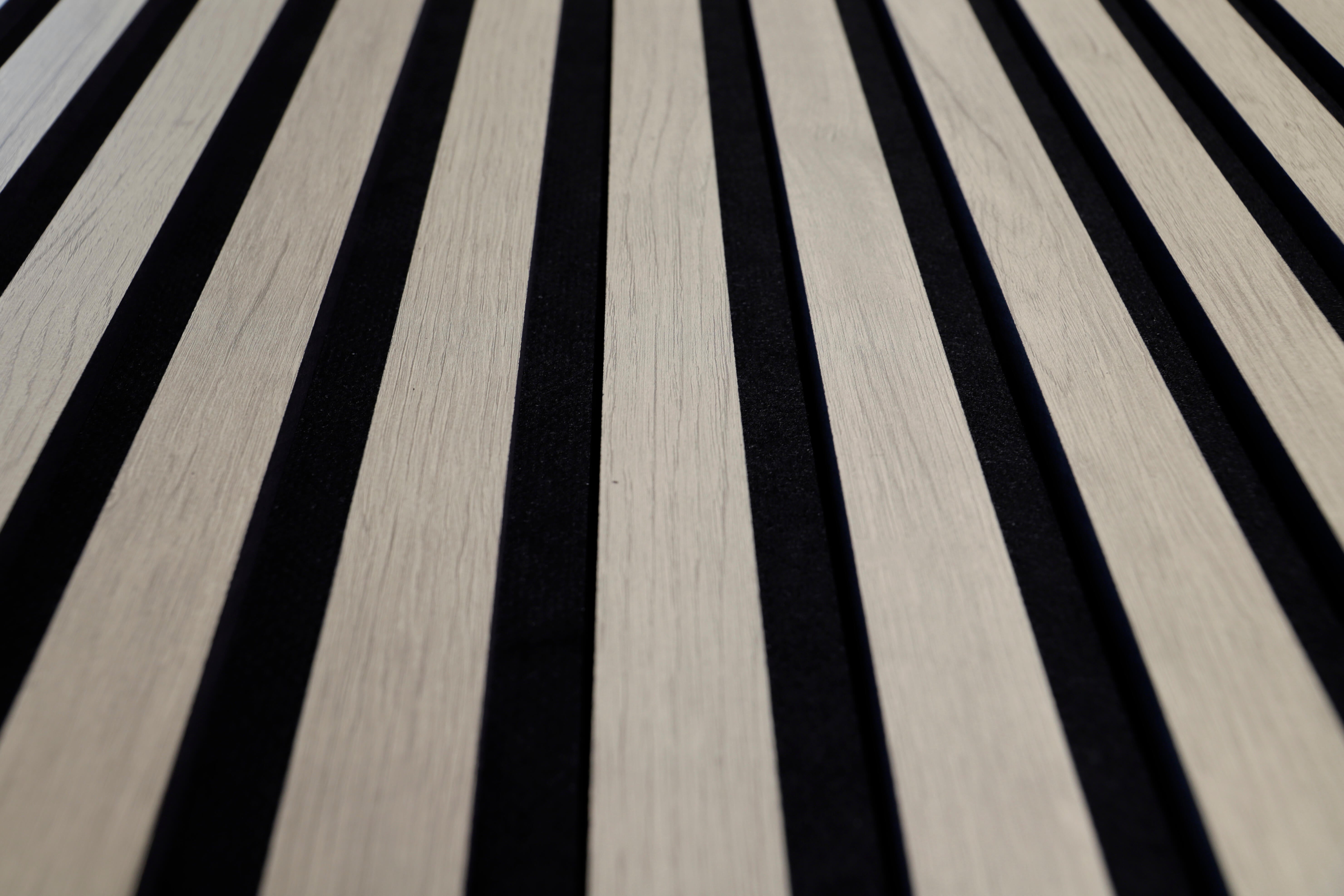 Revestimiento de pared palillería efecto 3D MDF acústico bicolor roble/negro de 244x60,2cm - 10