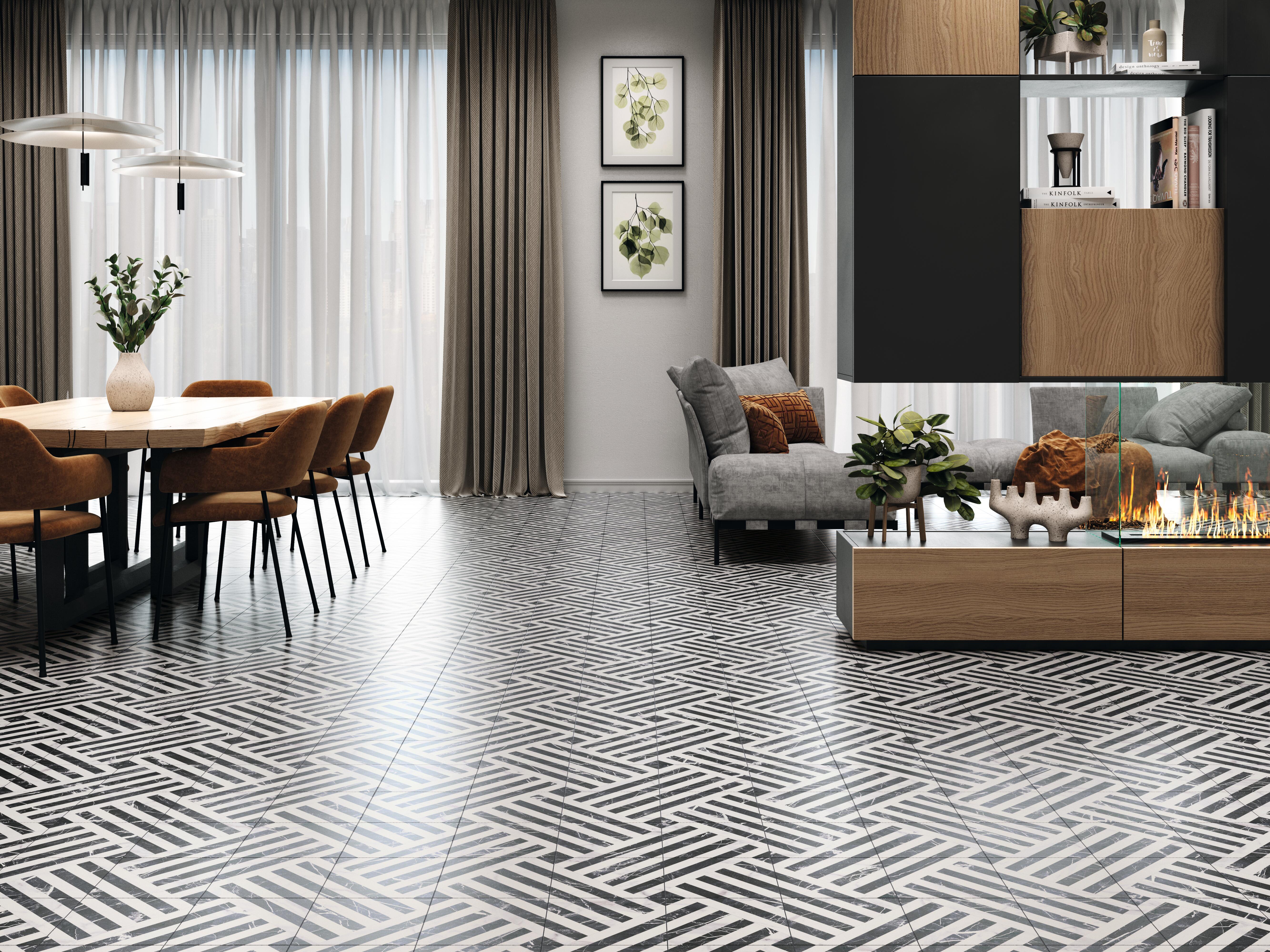 Suelo porcelánico gatsby efecto negro 44x44 cm c1