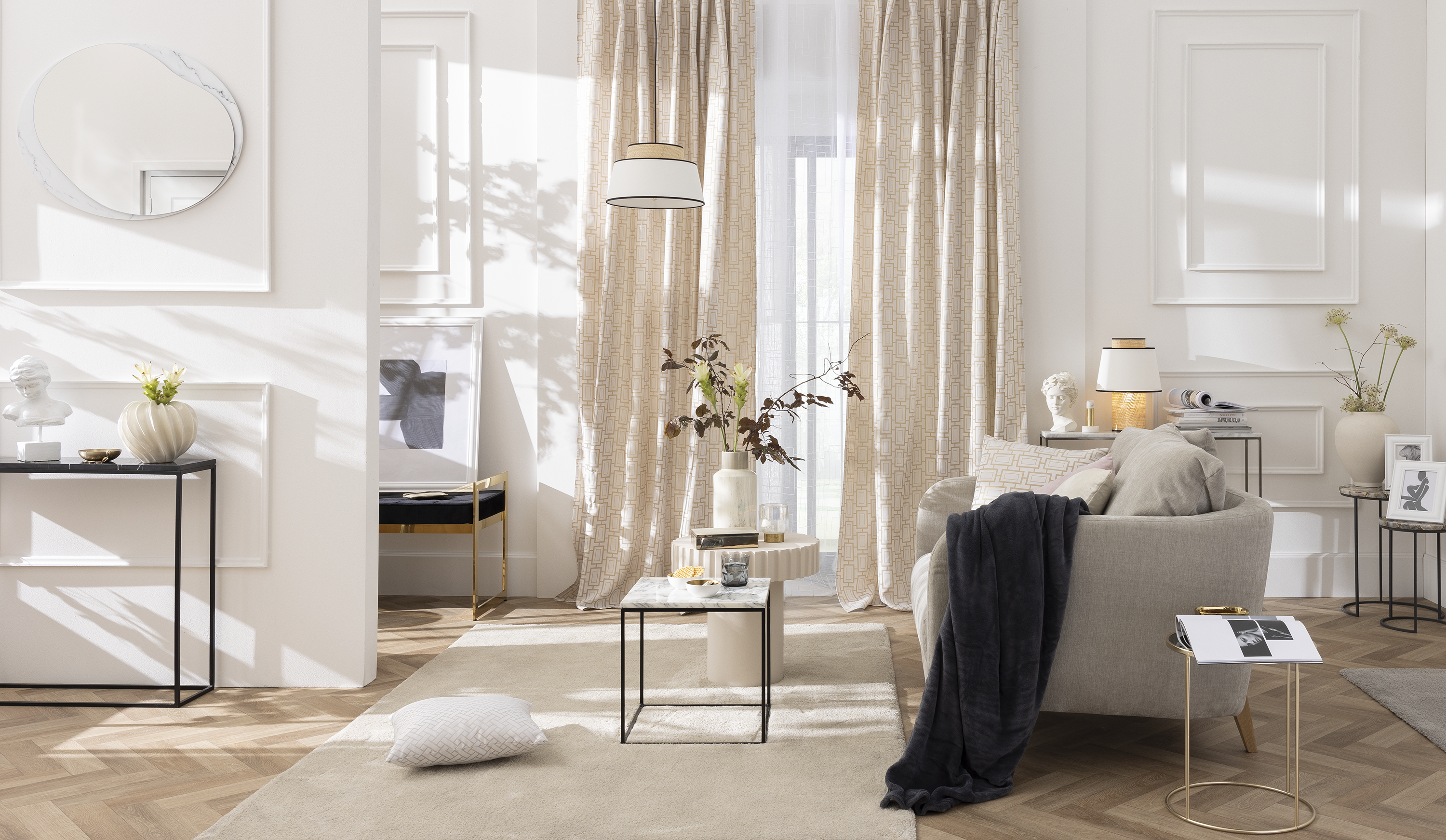 Lámpara de techo colgante de mimbre  blanca 1 luz E27 Yumiha INSPIRE 36 cm - 27