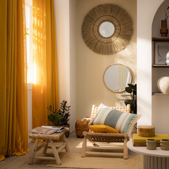 Deko Trends Easy Tenda Con 8 Occhielli 245x150 Cm - Colore Naturale, Made In Germany, Poliestere Ondulato, Facile Da Pulire