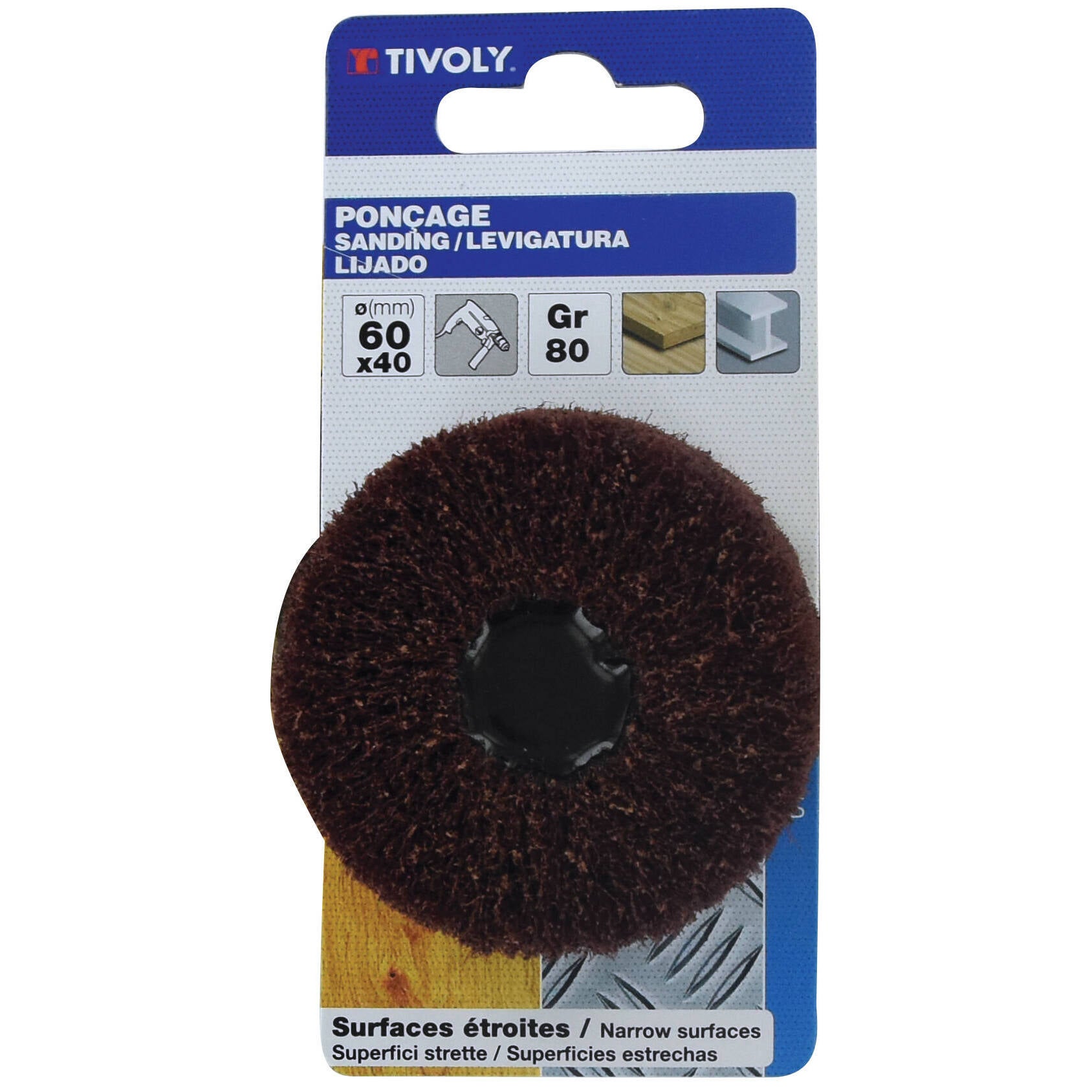Roue mousse abrasive pour métal, Diam.60 mm Grain 80 TIVOLY - 2