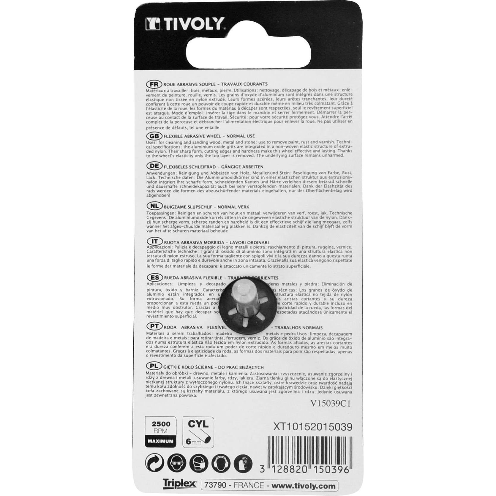 Roue mousse abrasive pour métal, Diam.100 mm Grain 80 TIVOLY - 3