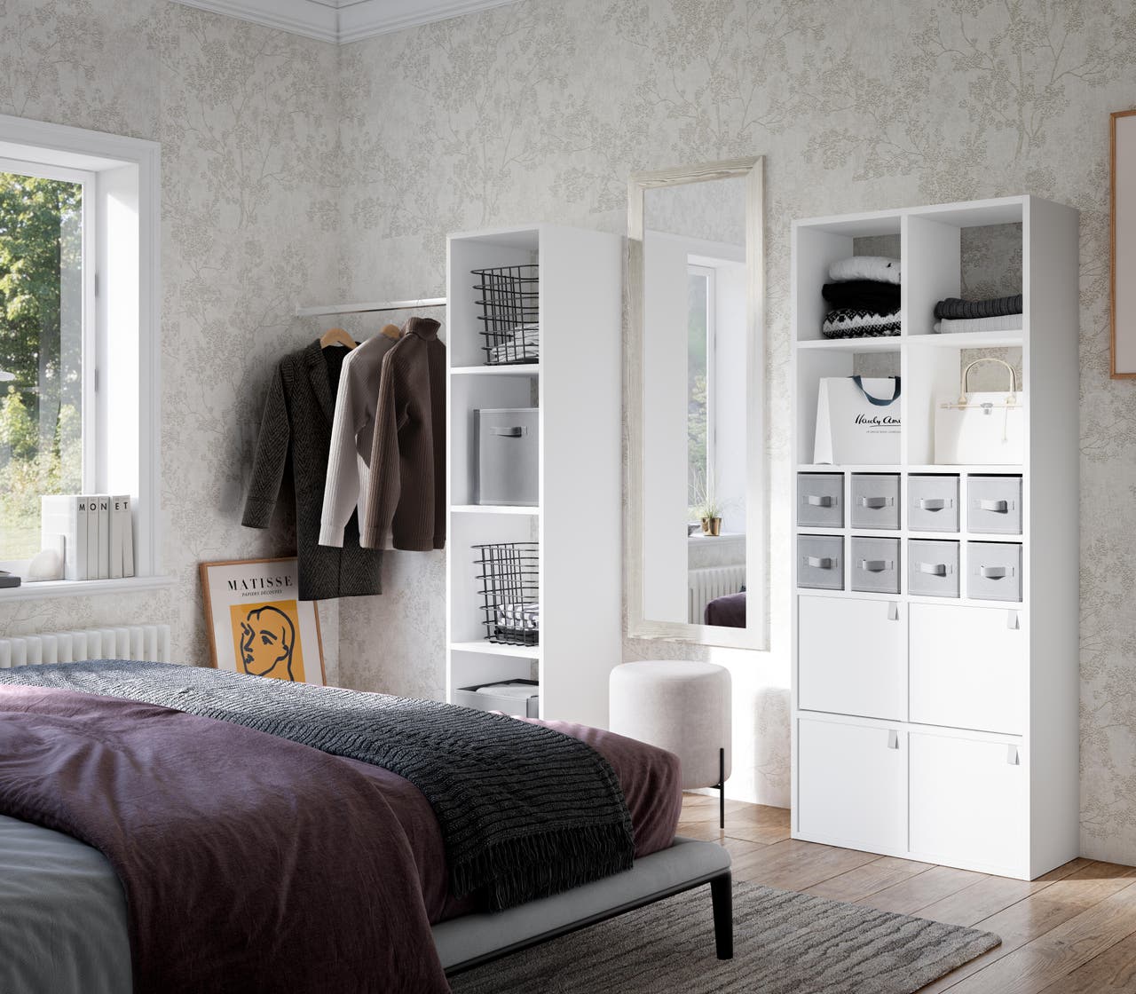 Diapositive Un vestidor minimalista y práctico