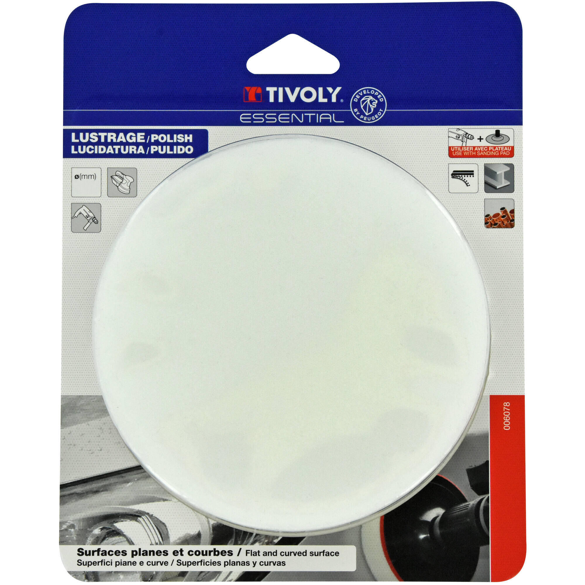 Ryobi RAKPPP01 – Disque De Lustrage 125 Mm Pour Polisseuse R18P-0 ONE+