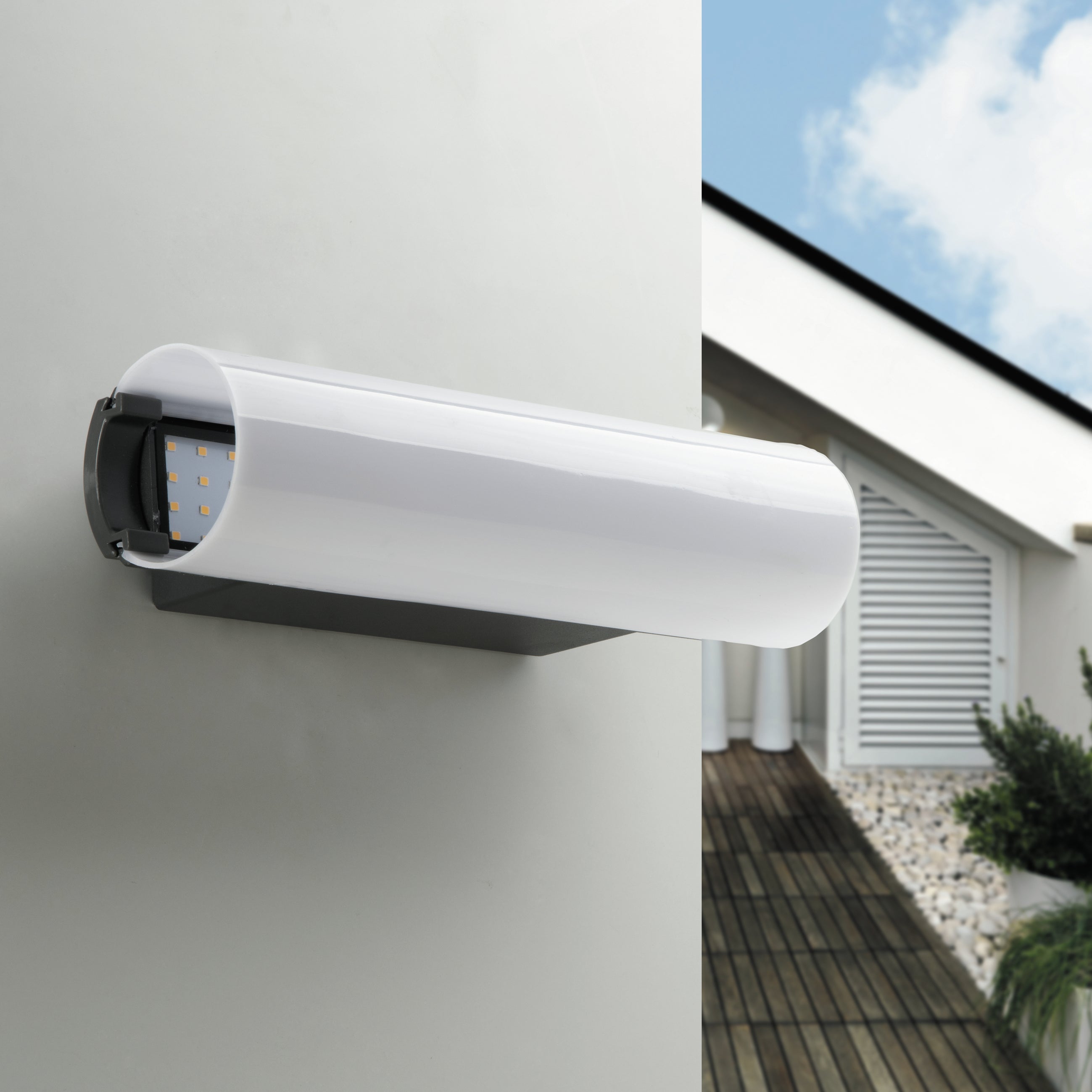 Applique LED moderno da esterno Tunnel nero IP44, luce bianco naturale 800 lumen, INTEC - 2