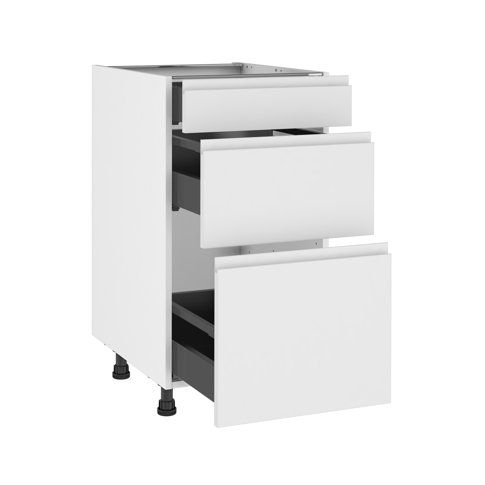 Szafka kuchenna kompletna Tokyo 45 cm biała 3 szuflady Delinia iD