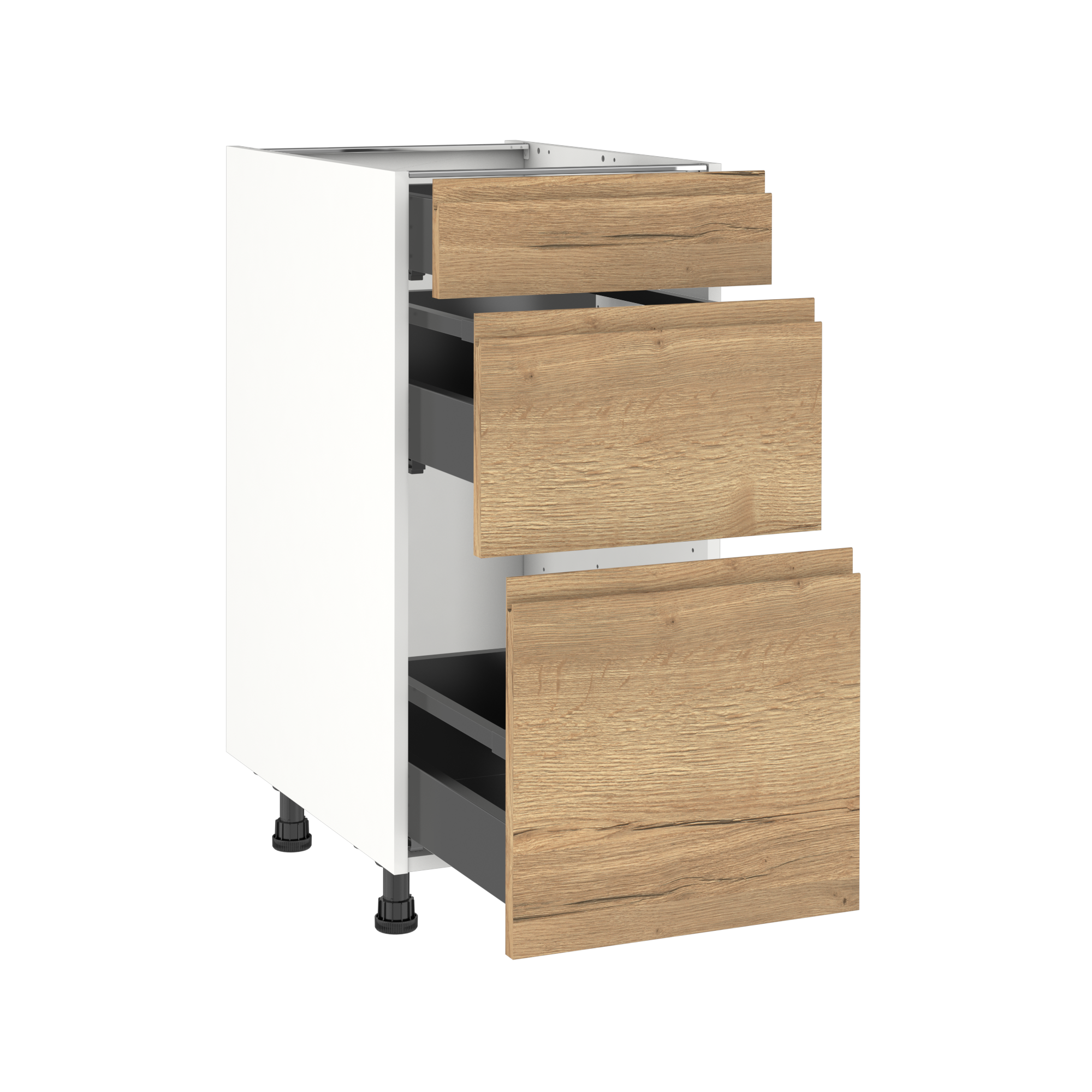 Mueble bajo de cocina delinia id tokyo roble mate 76,8x40 cm 1 caj 2cac