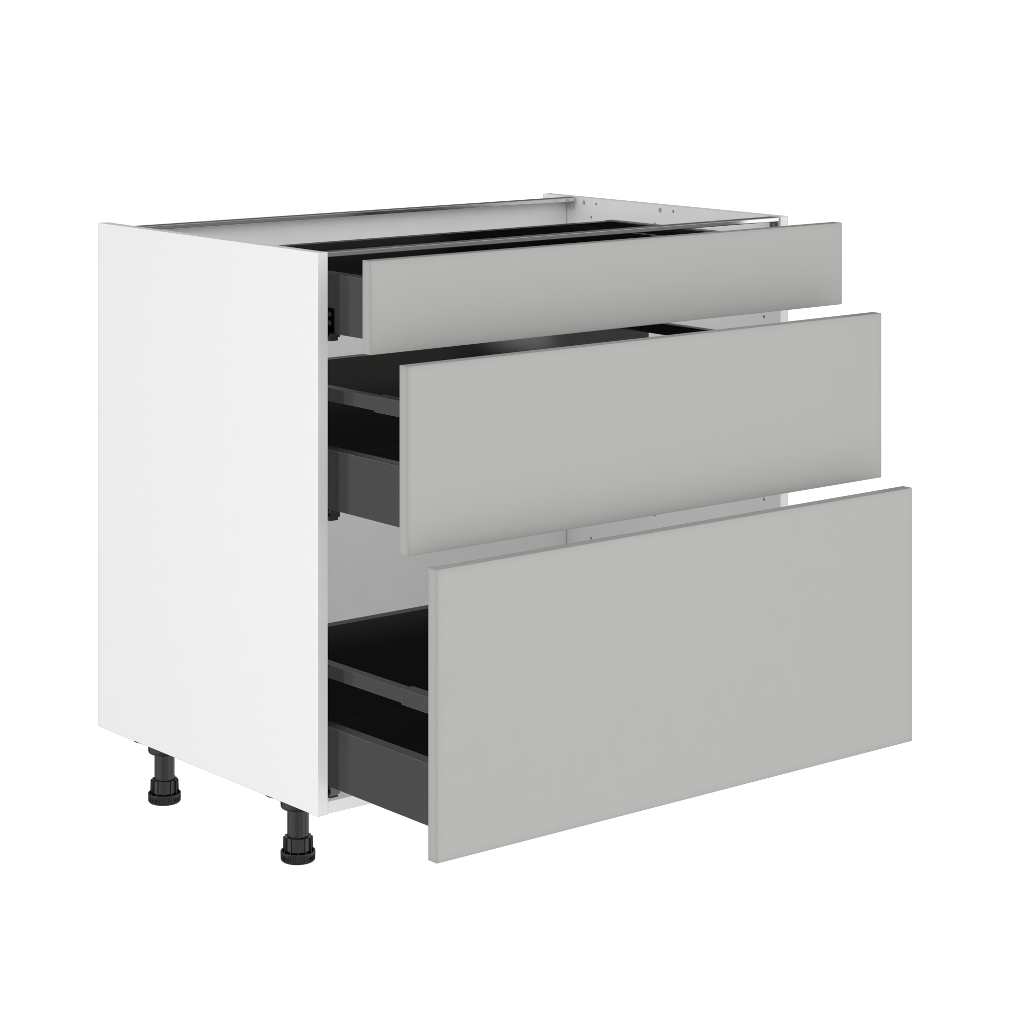 Szafka kuchenna kompletna Vienne 90 cm szara 3 szuflady Delinia iD