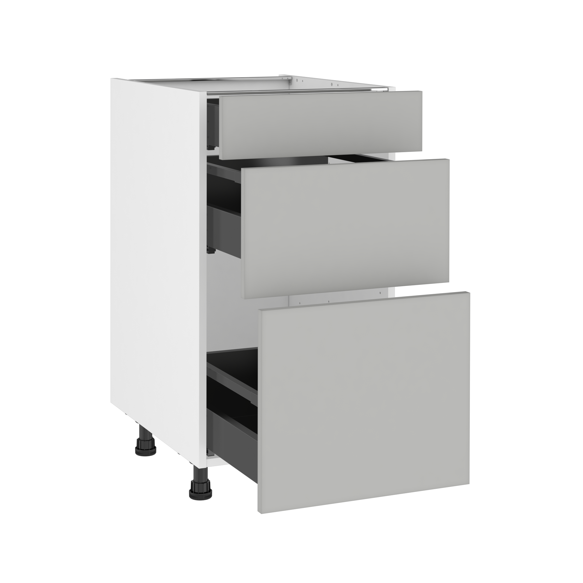 Szafka kuchenna kompletna Vienne 45 cm szary 3 szuflady Delinia iD