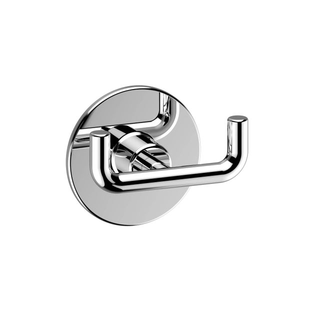 Gancio appendiabiti da avvitare  SENSEA Spring in zinco cromo lucido 2 ganci L 4 x H 5.5 cm