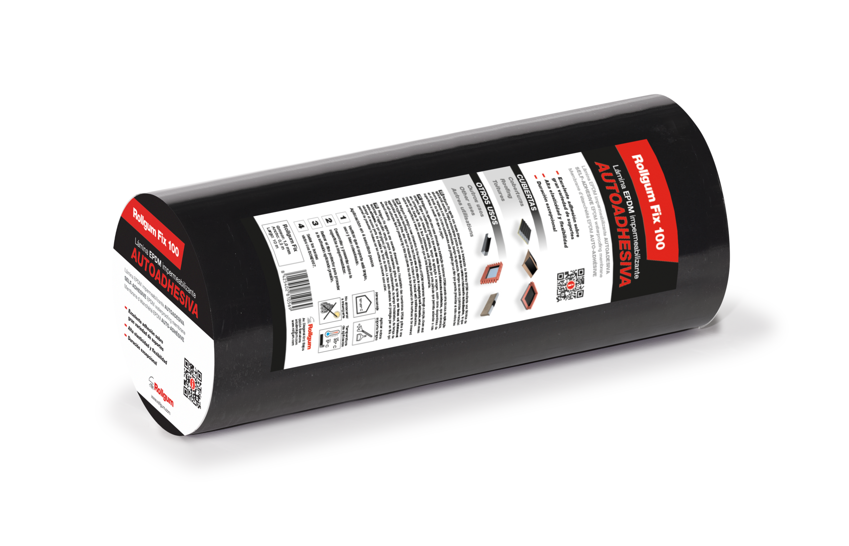 Banda epdm autoadhesiva rollgum fix 100 0,3x10m