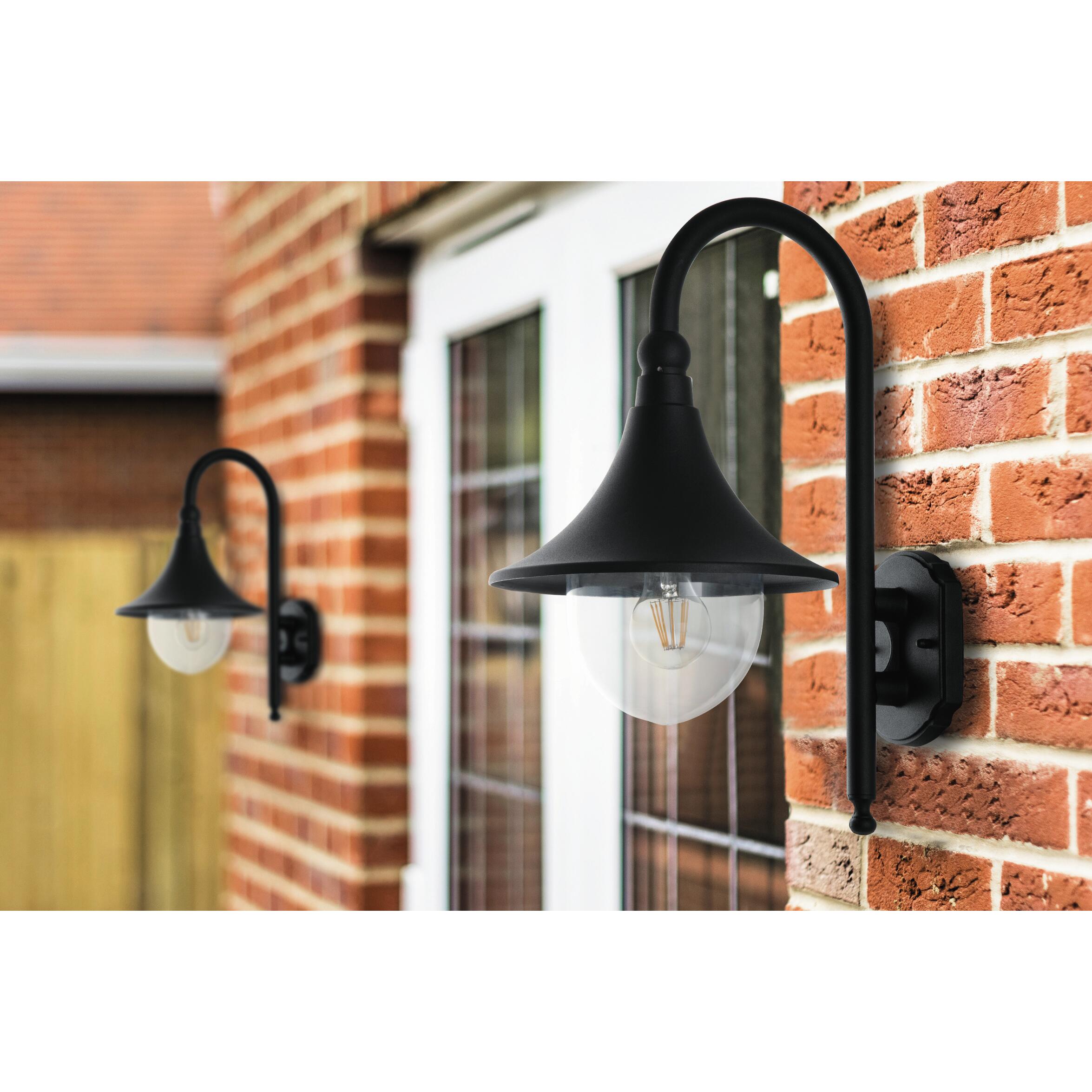 Applique classico da esterno Pavia nero IP44 E27 INTEC - 3