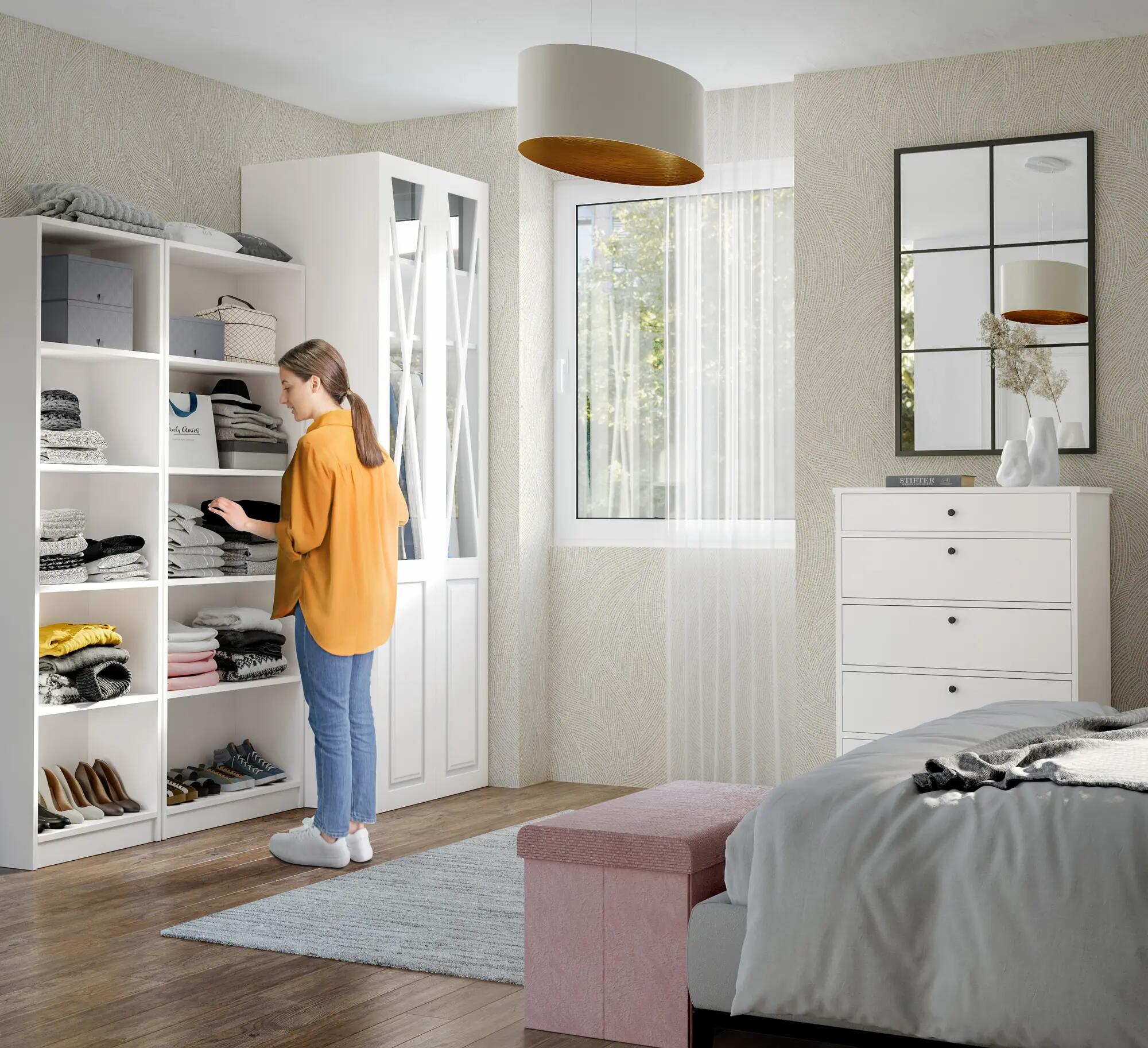 Moderna y cómoda Habitación juvenil para dos con litera y armario