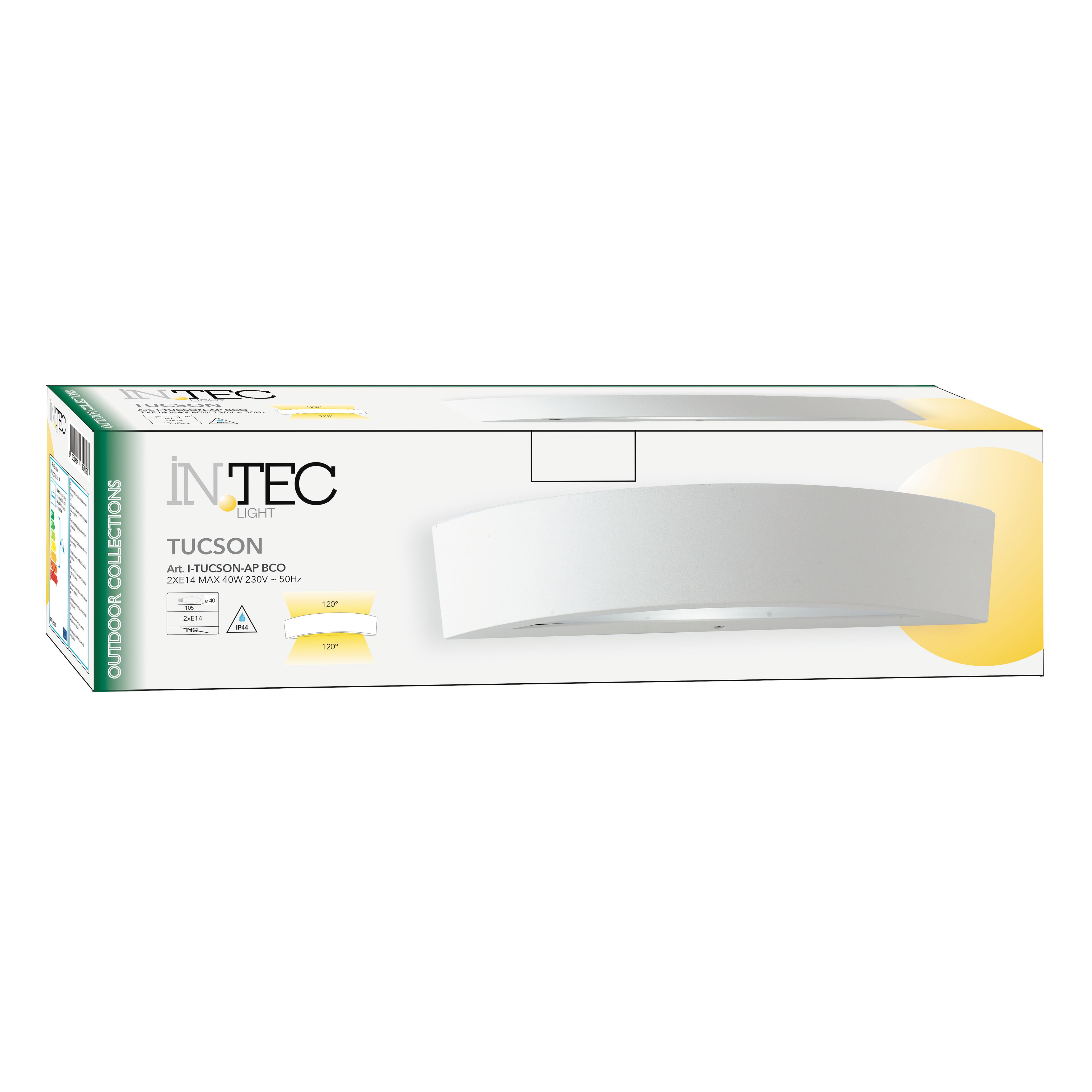 Applique moderno da esterno Tucson bianco IP44 2xE14 INTEC - 4