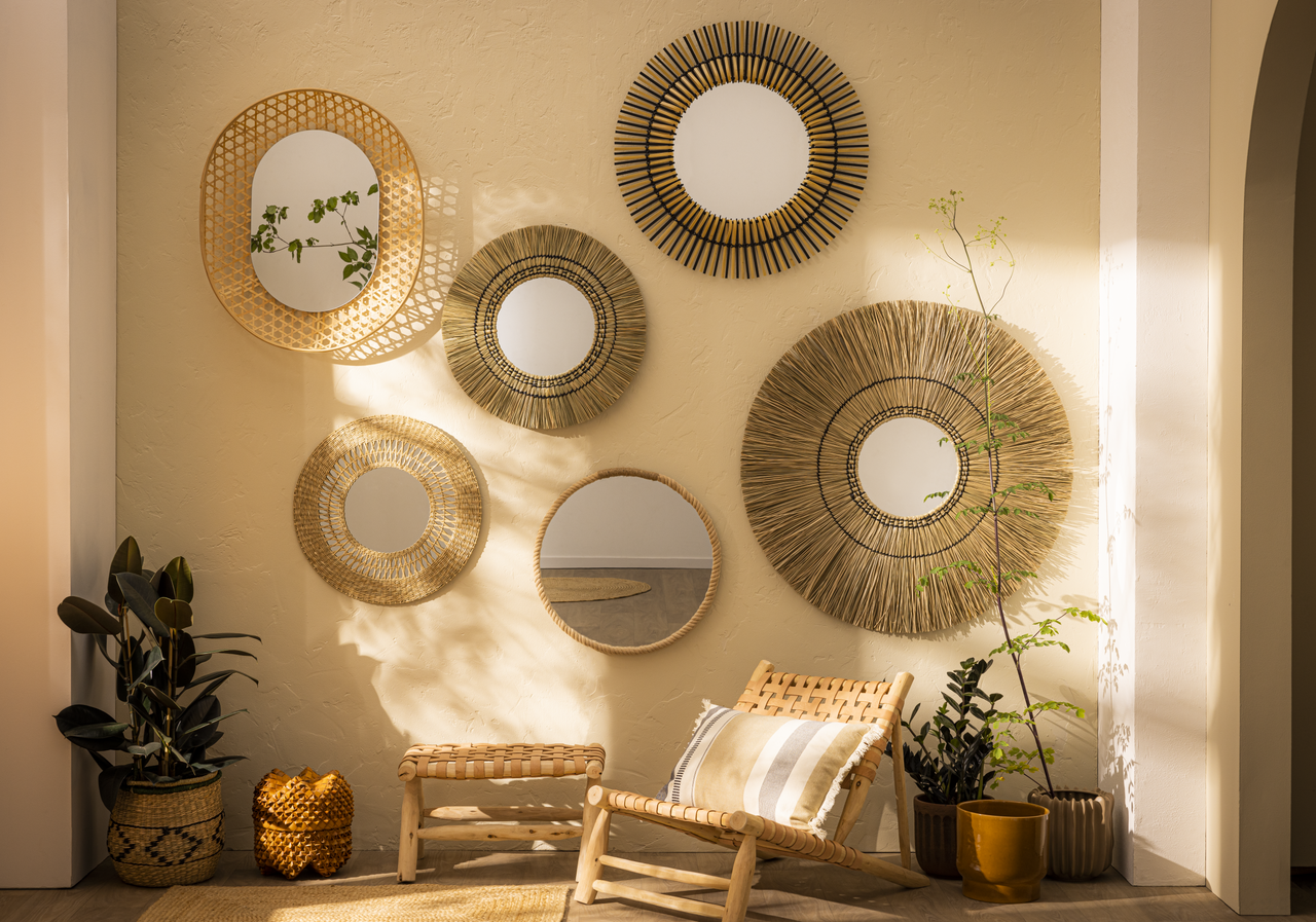Diapositive Dekoracyjne lustra w stylu boho