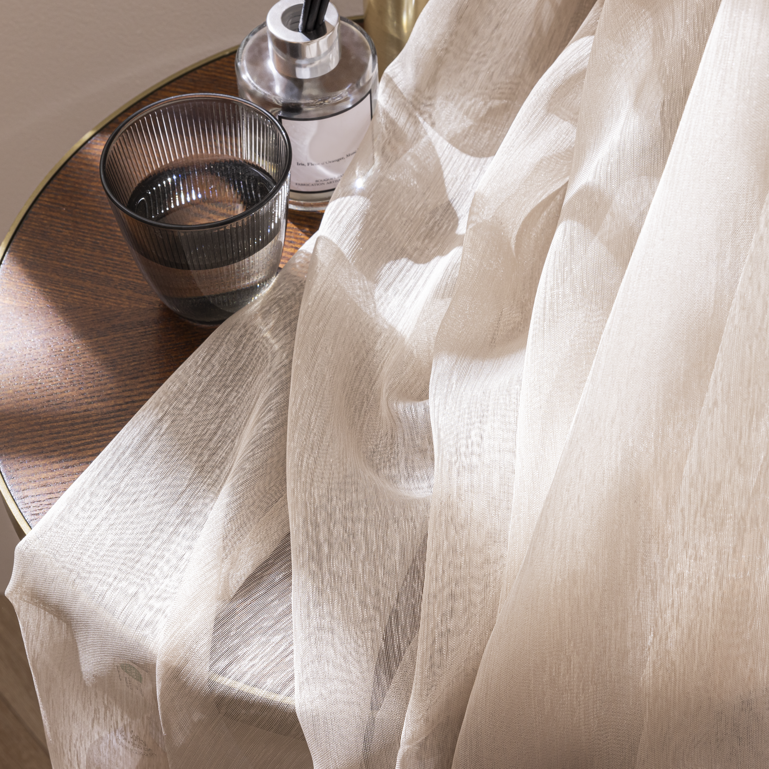 Tenda Voile Softy beige, fettuccia e passanti nascosti 200x280 cm INSPIRE - 19