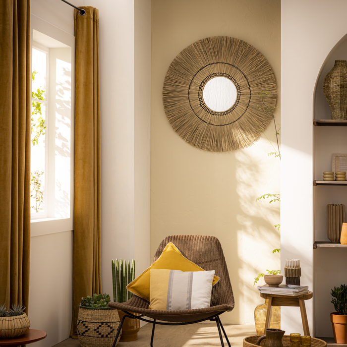 Lustro okrągłe Palia trawa natural śr. 100 cm Inspire