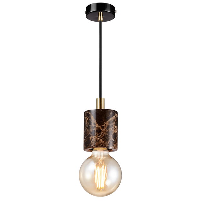 Suspension Siv, marbre, marron, Diam.10 cm, E27