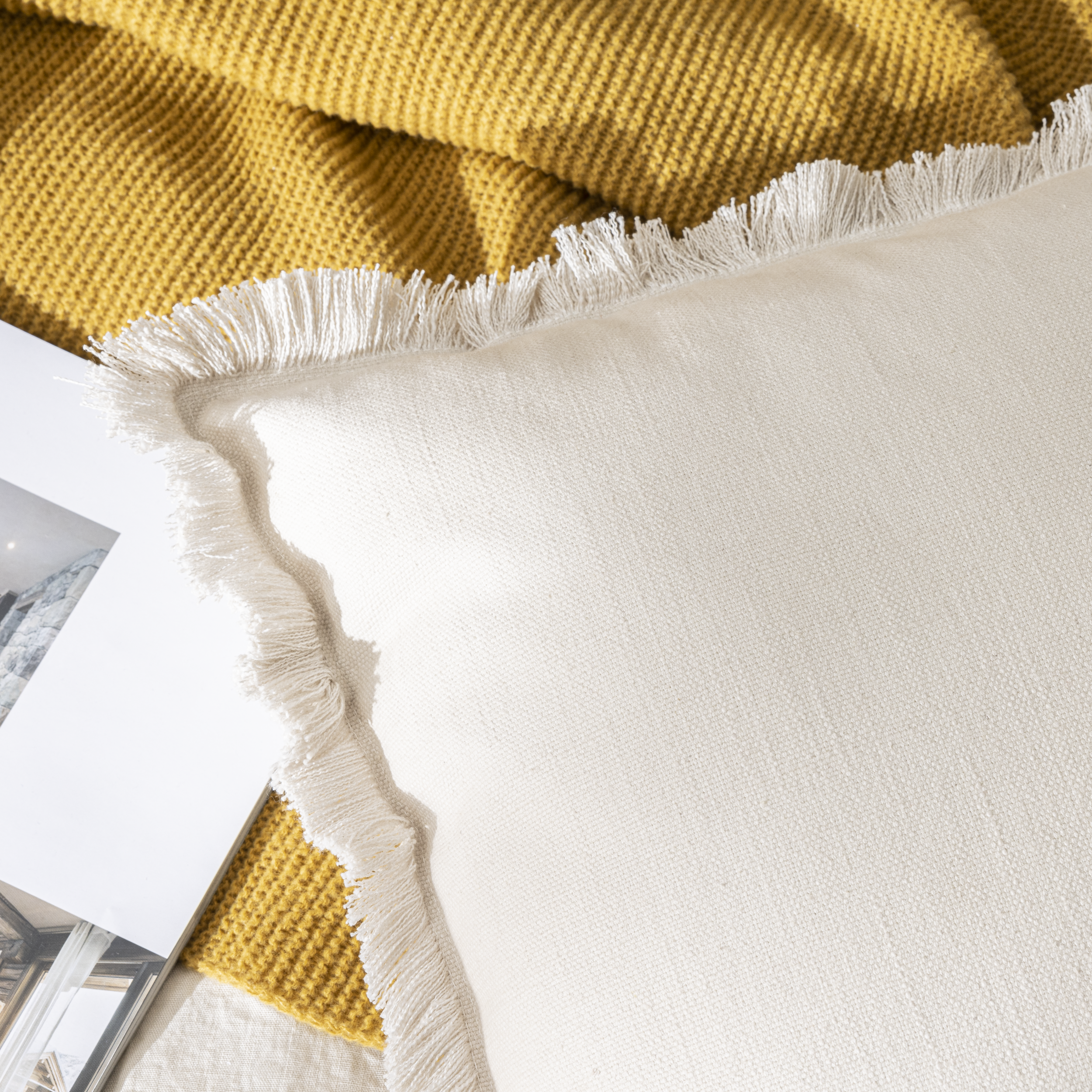 Housse de coussin Lucile blanc, 45 x 45 cm - 6