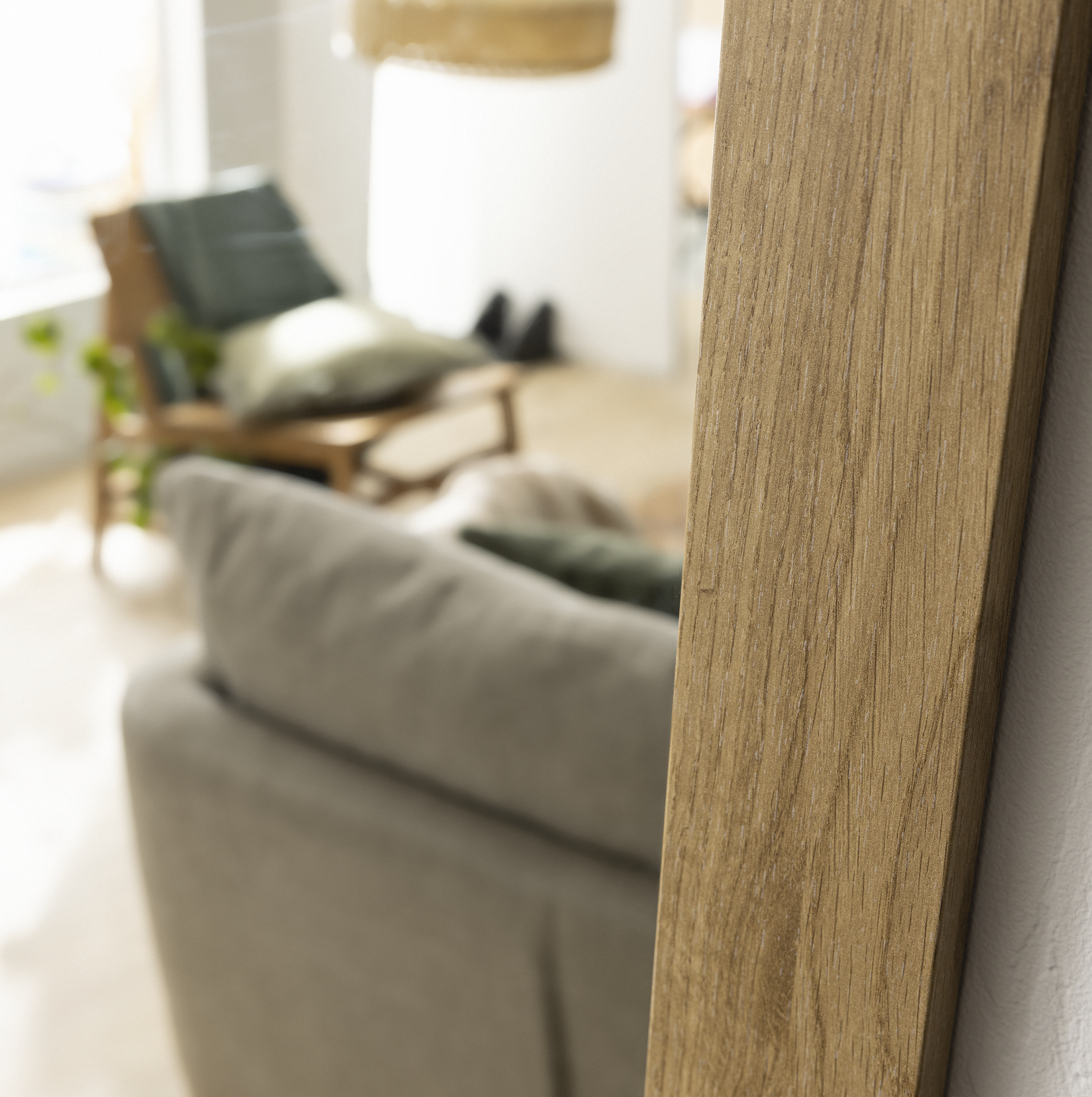 Miroir rectangulaire mdf effet chêne clair Narva INSPIRE, l.52 x H.152 cm - 6