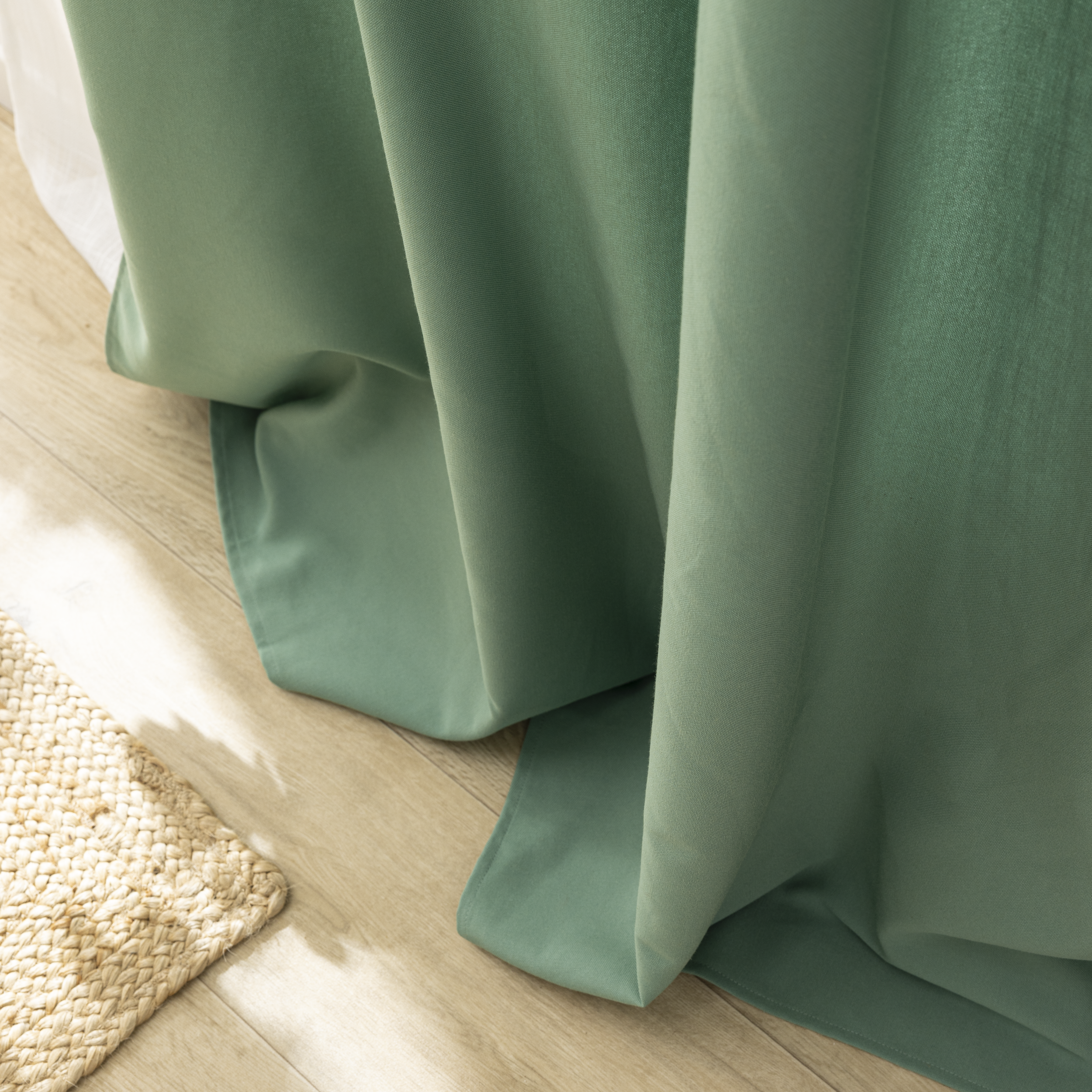 Cortina  ollaos Pharell algodón INSPIRE liso verde cactus de 140x280cm - 4