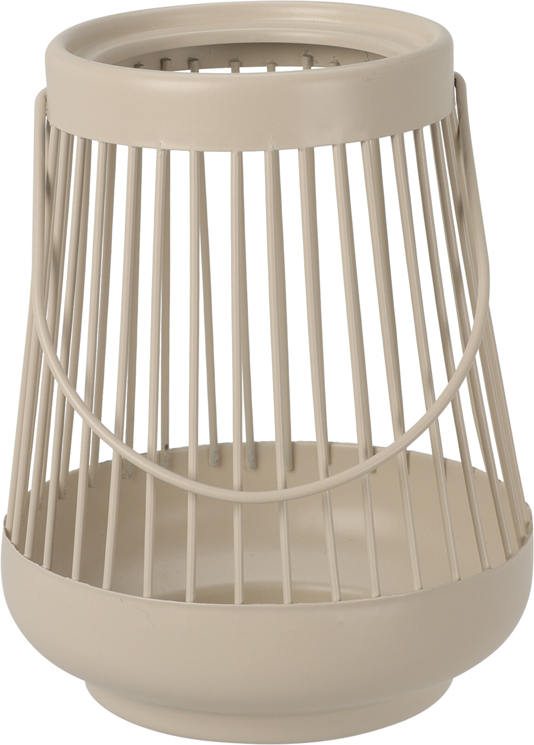 Lampion z uchwytem metalowy wys. 16 cm biały