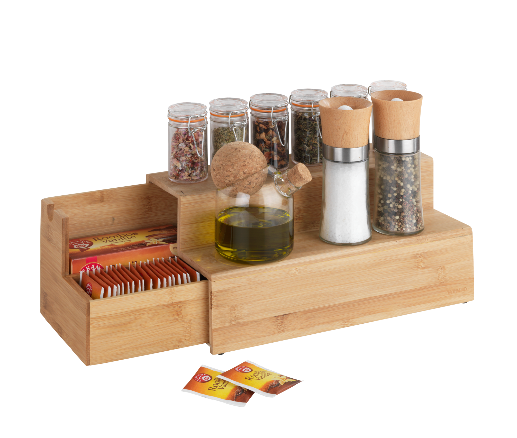 Organiseur en bambou pour thé et café l.33 x P.15 x H.17.5 cm - 5